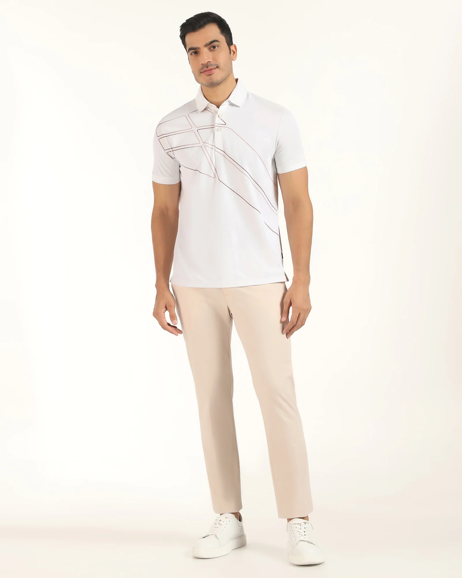 TechPro Polo White Printed T-Shirt - Slash - Image 3