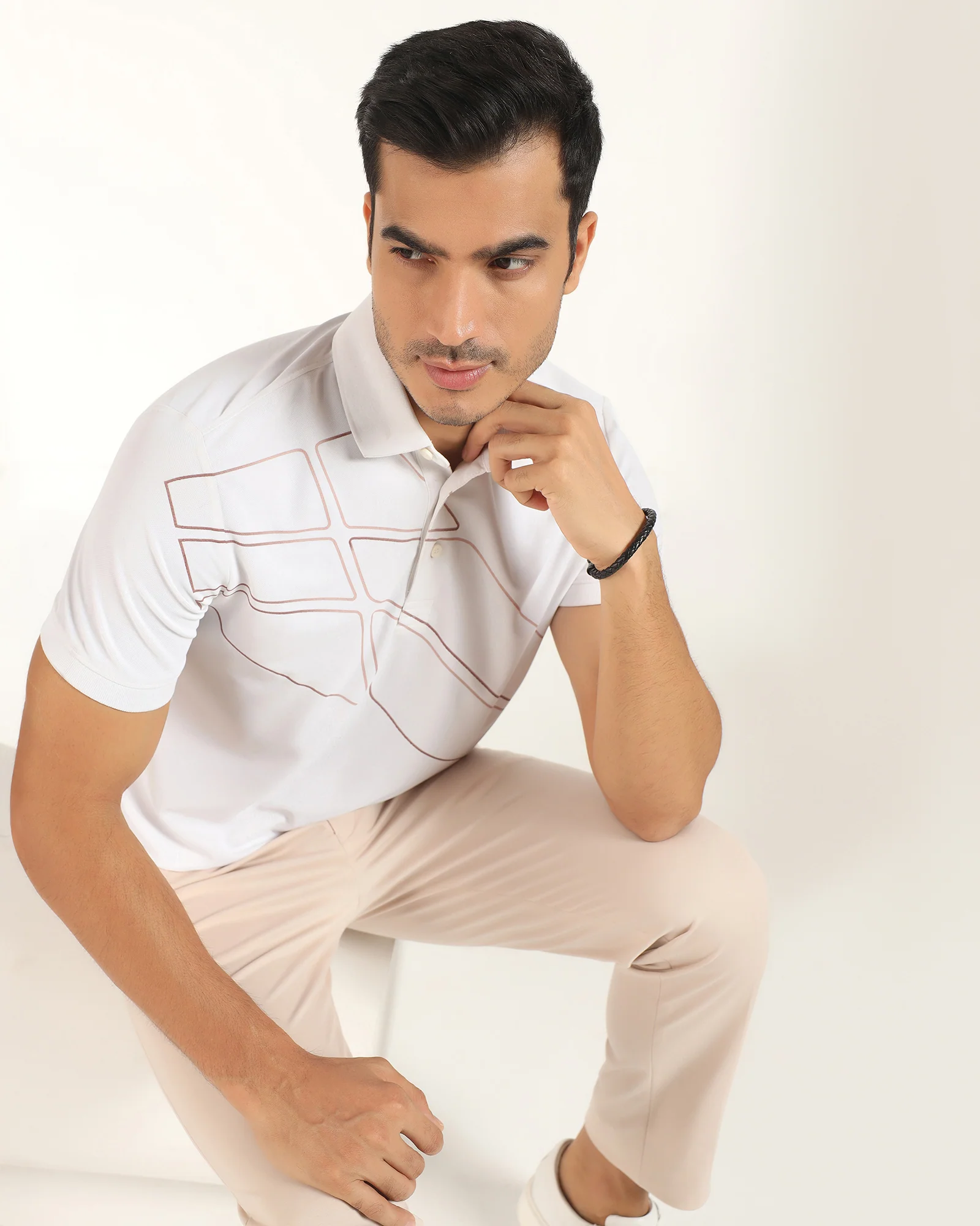 TechPro Polo White Printed T-Shirt - Slash - Image 7