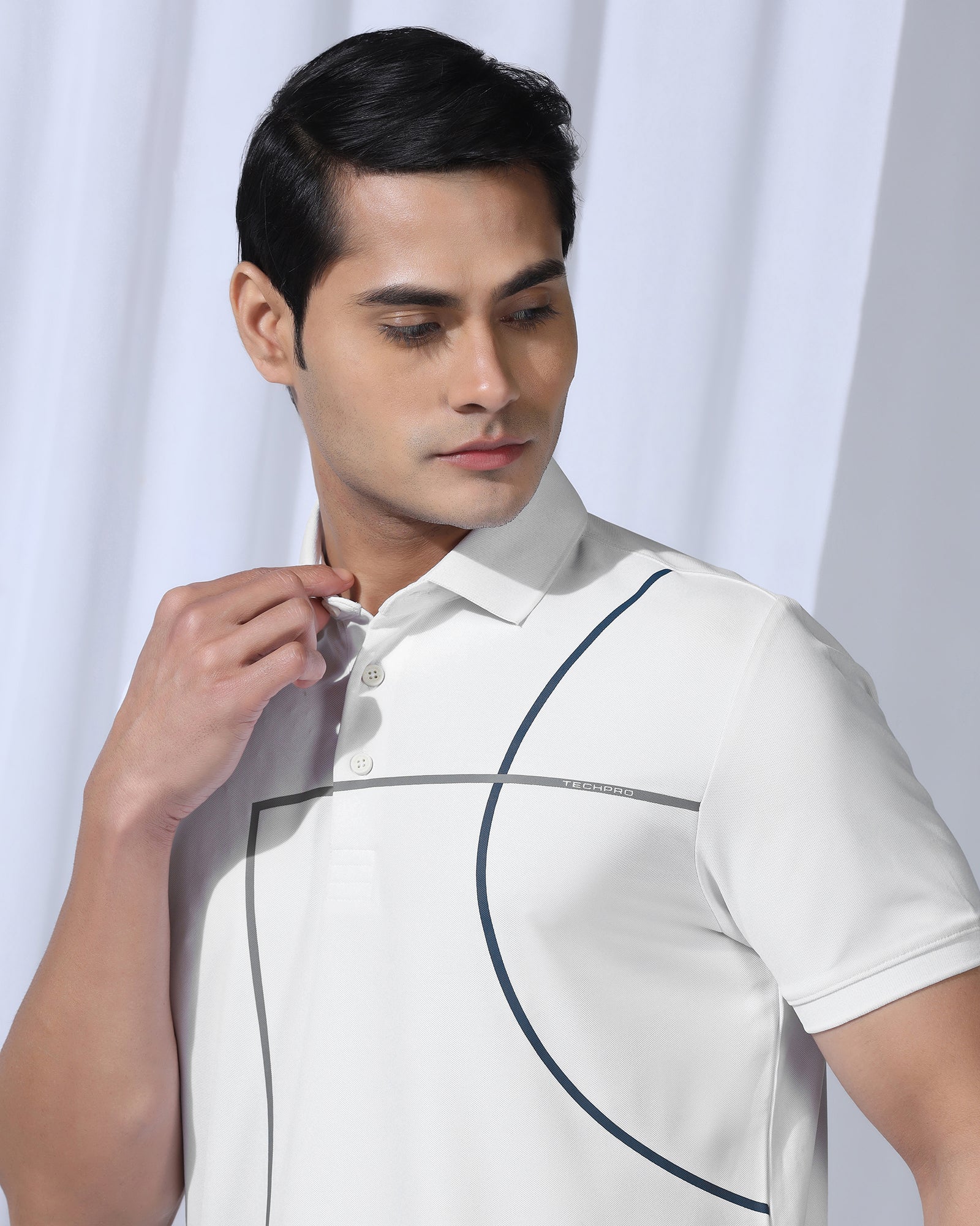 TechPro Polo White Printed T-Shirt - Techno - Image 4