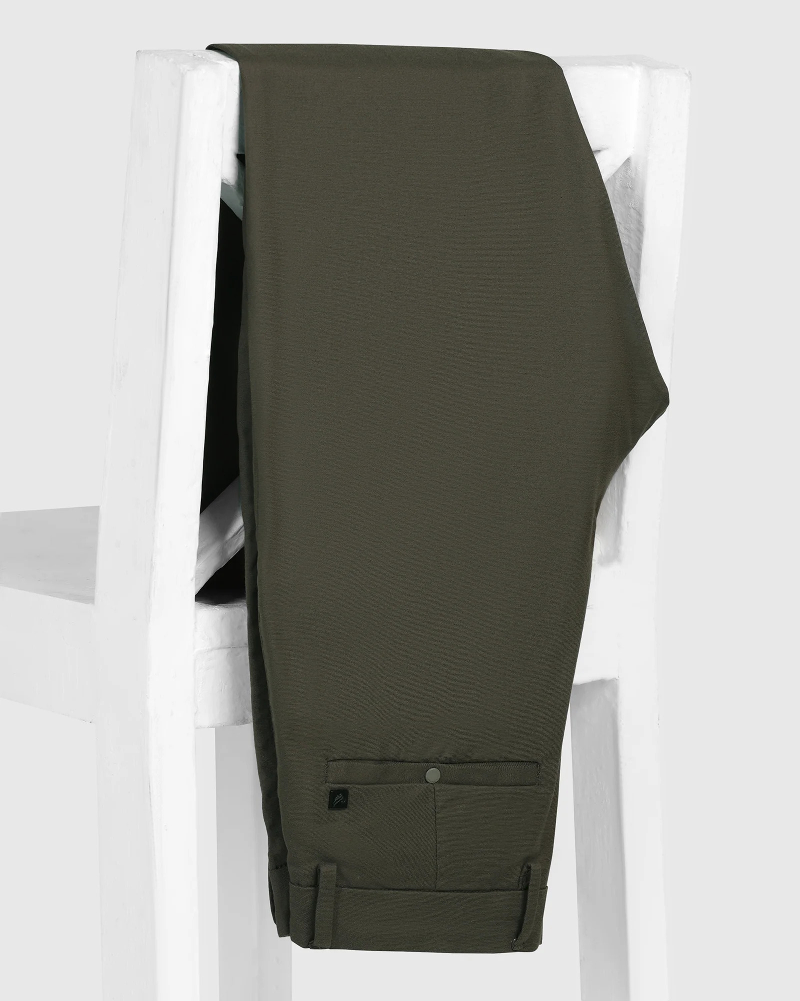 TechPro Slim Comfort B-95 Casual Dark Olive Solid Khakis - Androit - Image 5