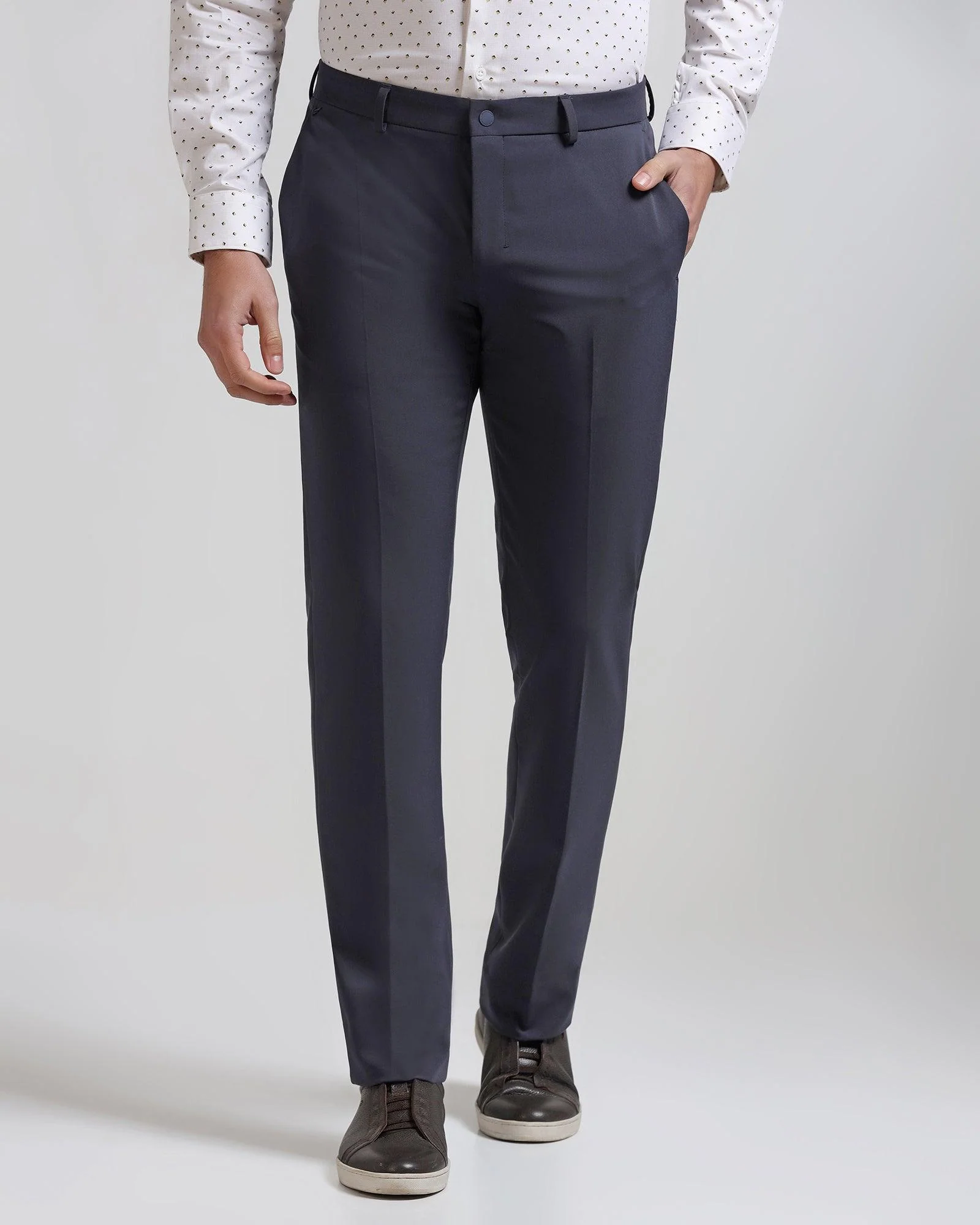 Techpro Slim Comfort B-95 Formal Dark Grey Solid Trouser - Agusta - Image 3