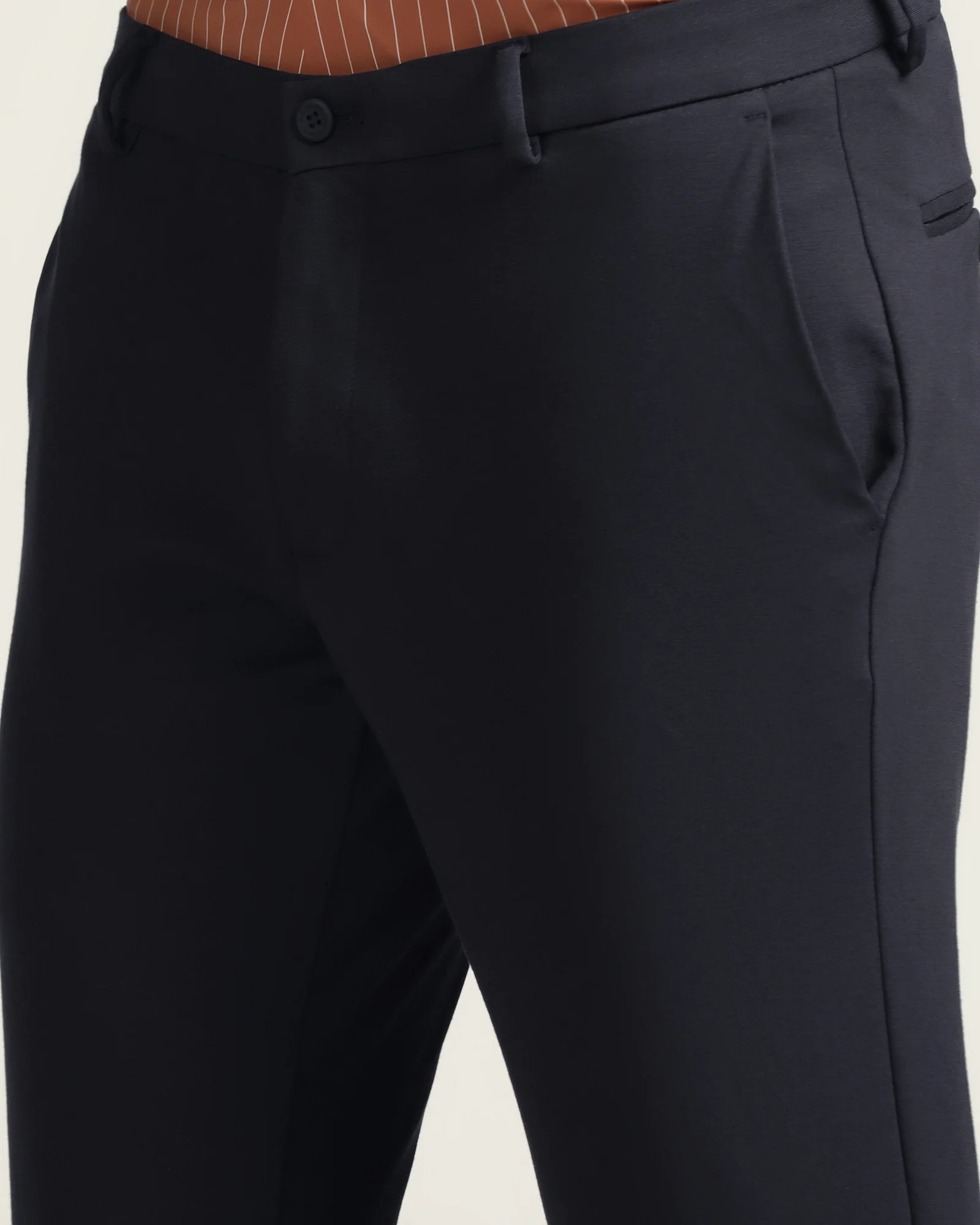 TechPro Slim Fit B-91 Casual Navy Solid Khakis - Ziea - Image 4
