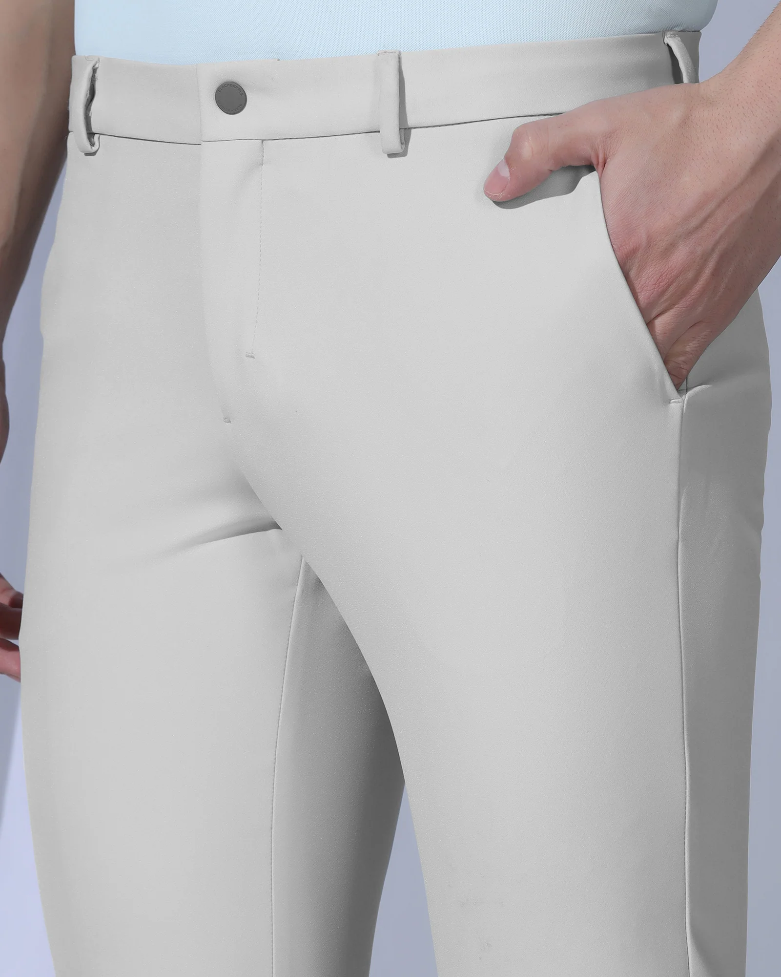 TechPro Slim Fit B-91 Formal Light Grey Solid Trouser - Ashley - Image 4