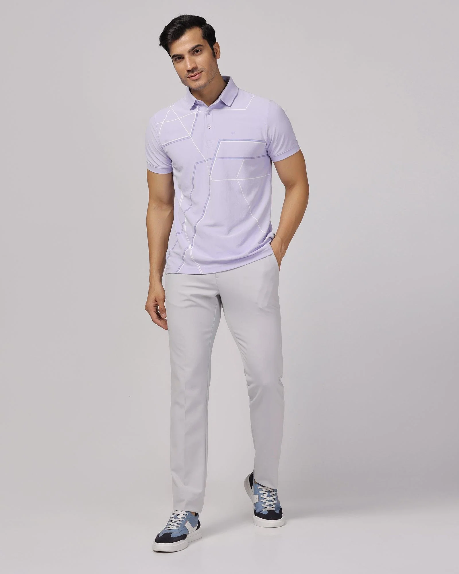 TechPro Slim Fit B-91 Formal Light Grey Solid Trouser - Blackbird - Image 7