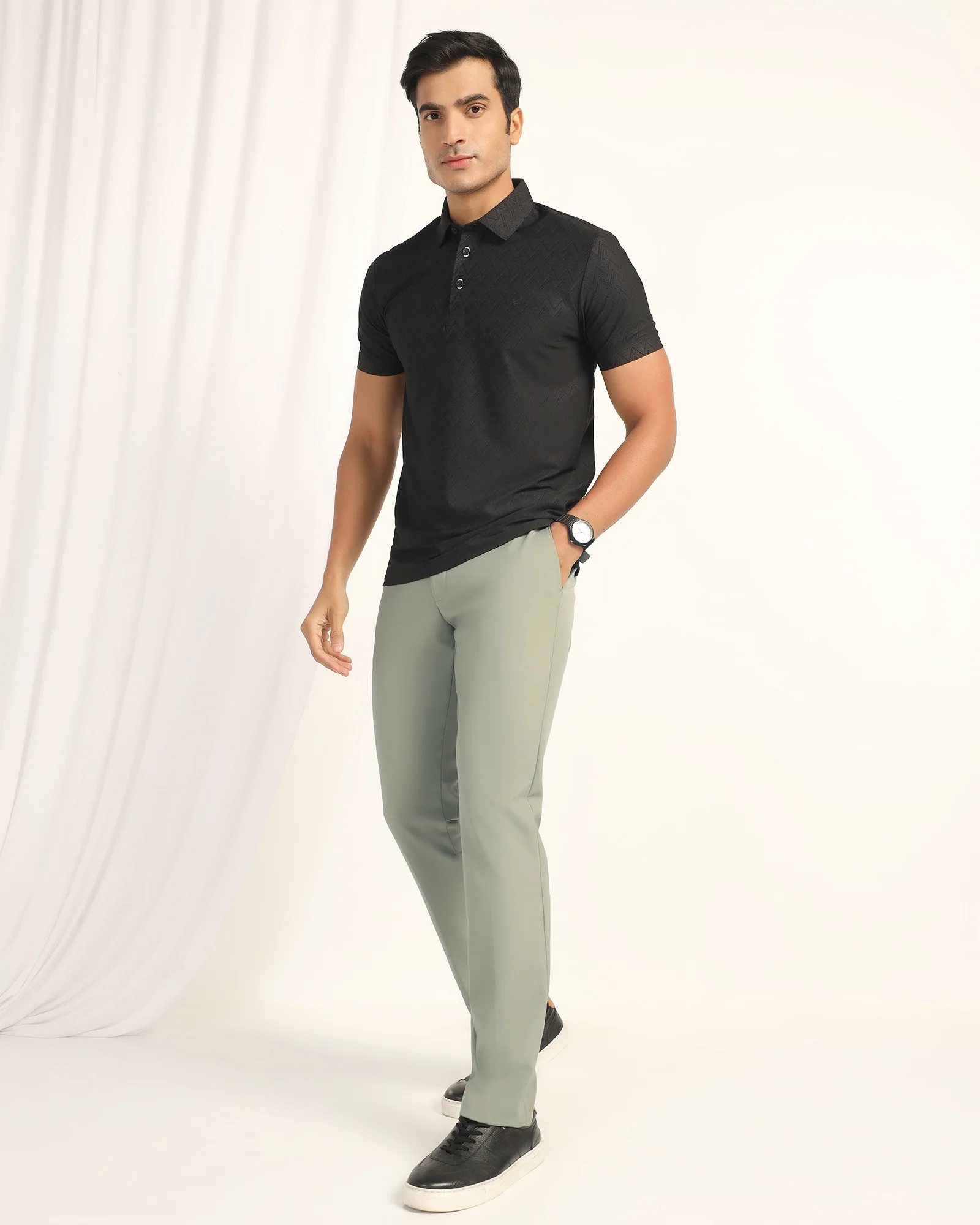 TechPro Slim Fit B-91 Formal Light Olive Solid Trouser - Ashley - Image 6