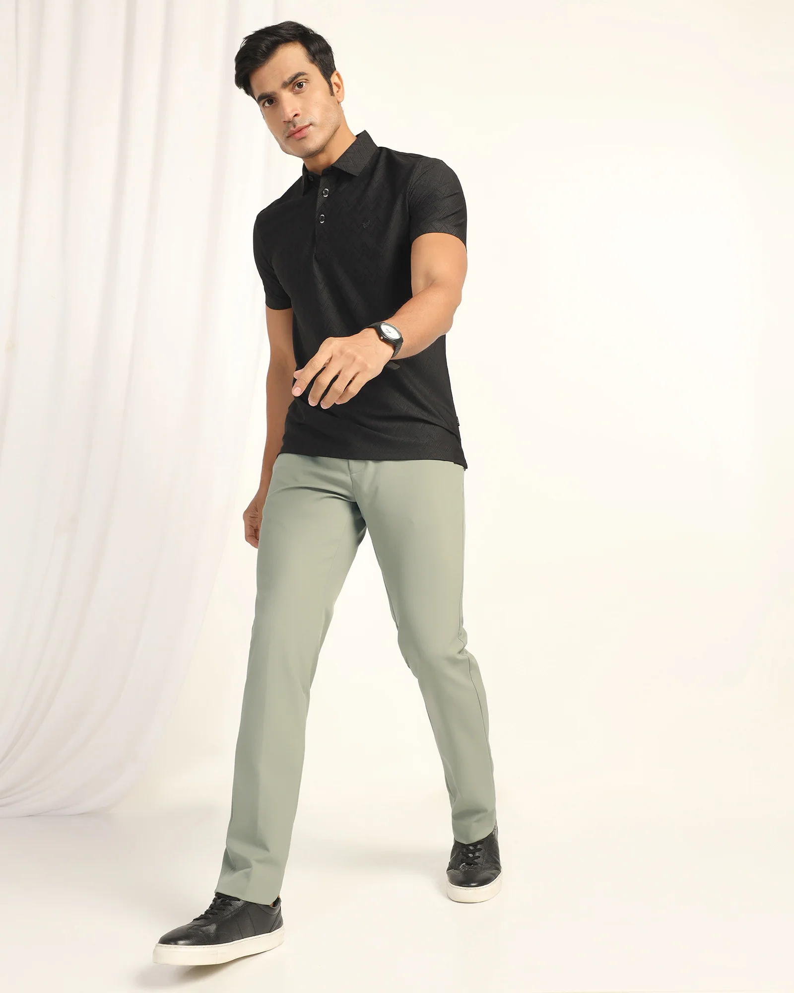TechPro Slim Fit B-91 Formal Light Olive Solid Trouser - Ashley - Image 7