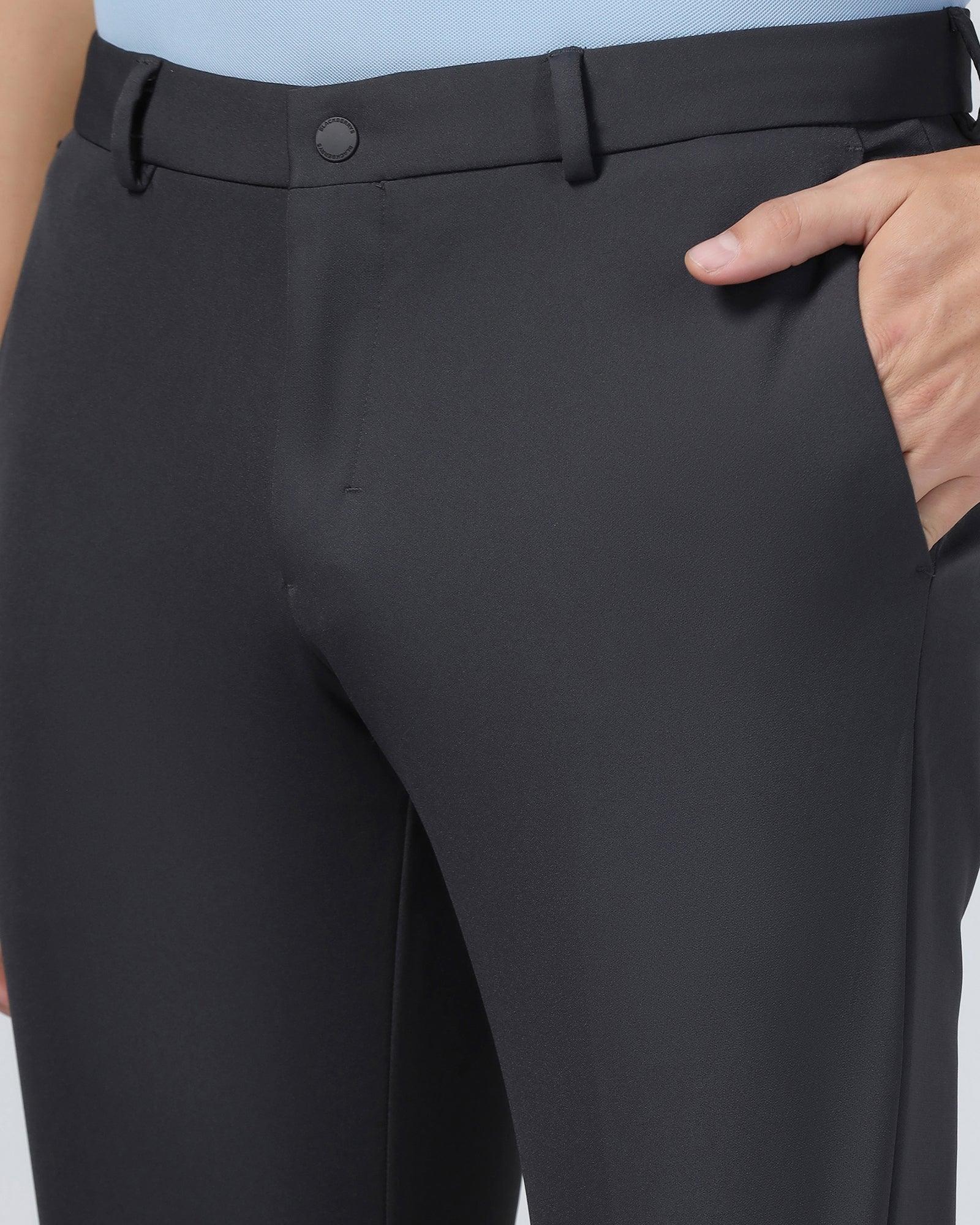 TechPro Slim Fit B-91 Formal Charcoal Solid Trouser - Ashley - Image 4