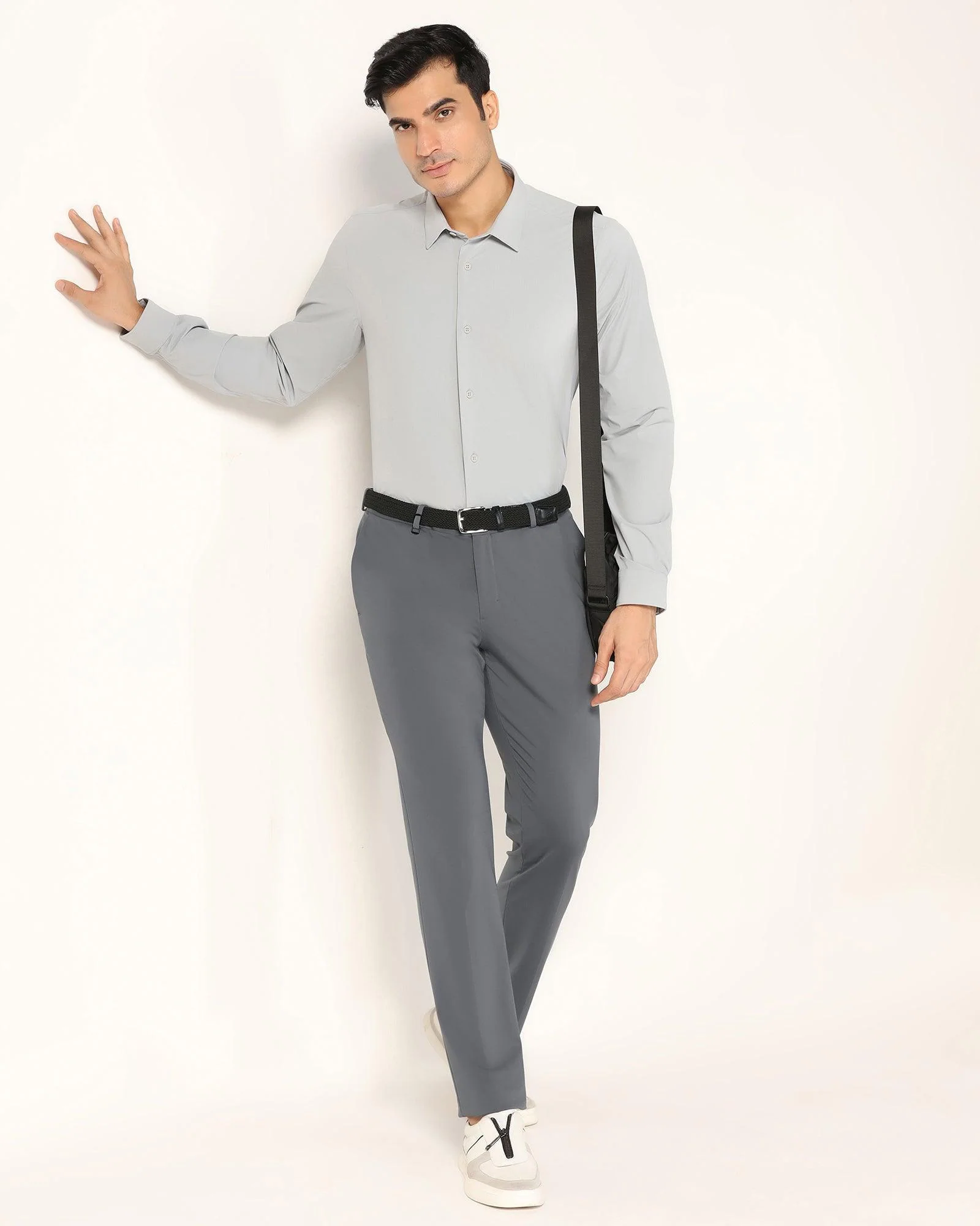 TechPro Slim Fit B-91 Formal Grey Solid Trouser - Explorer - Image 7