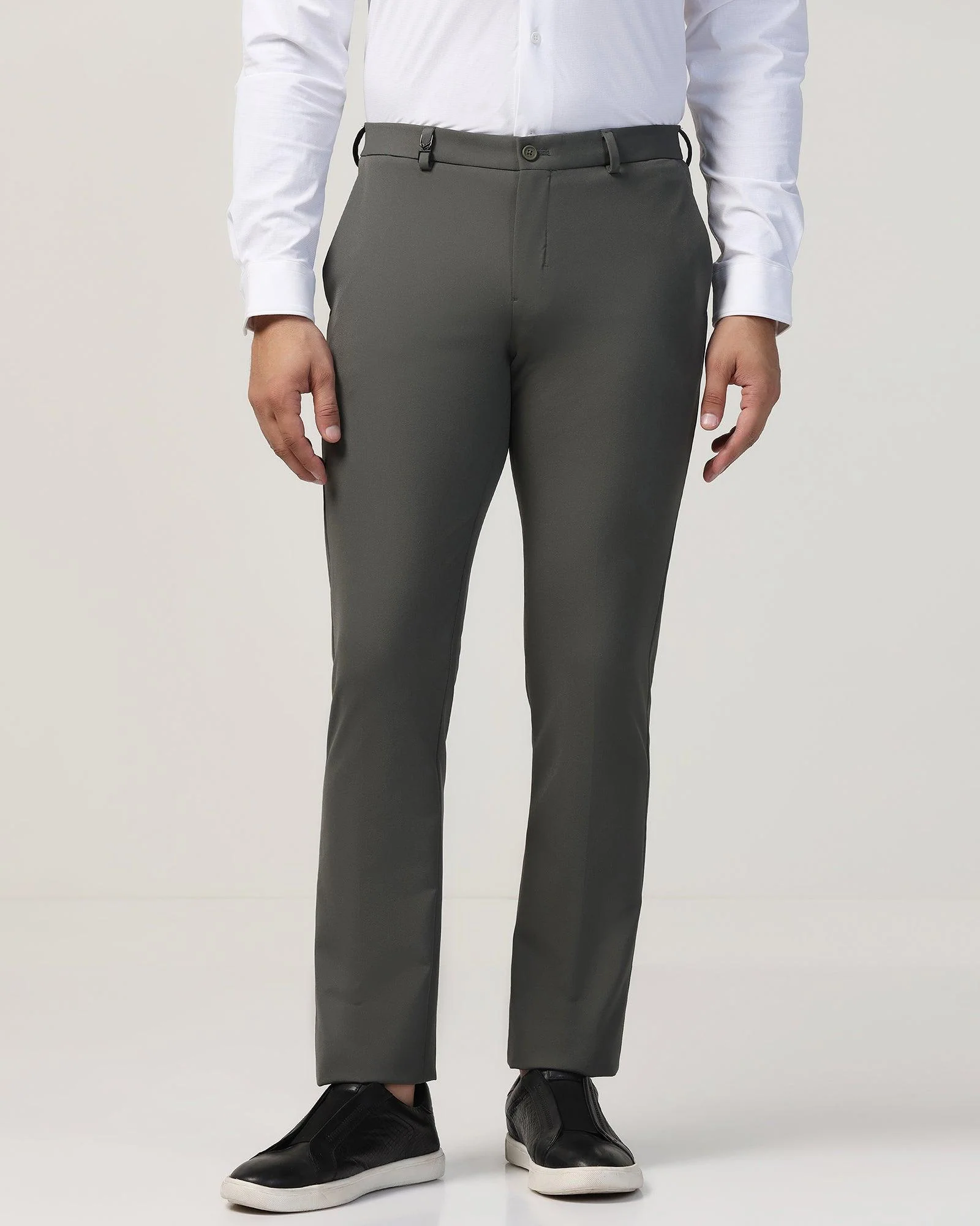 TechPro Slim Fit B-91 Formal Olive Solid Trouser - Ashley - Image 3