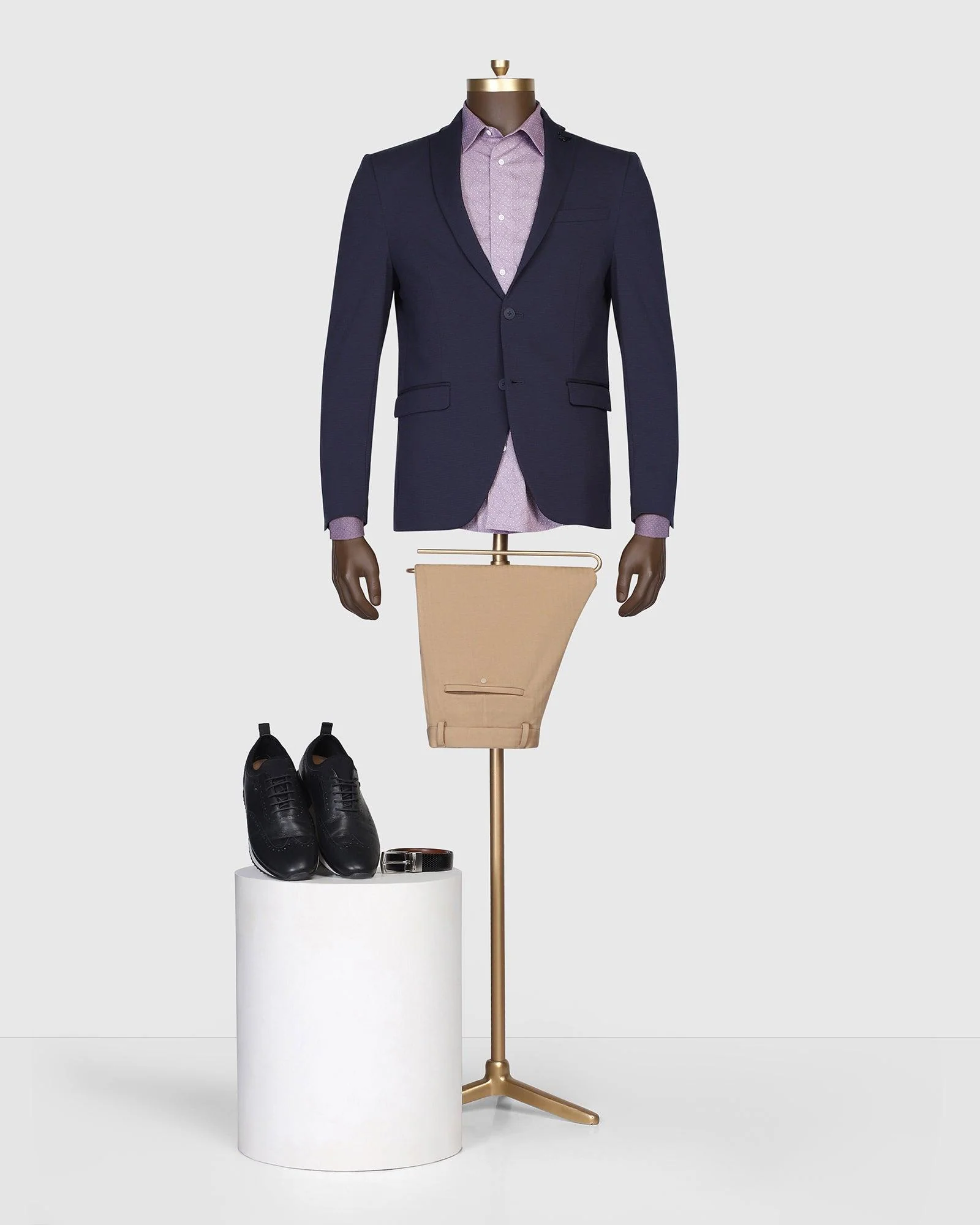 TechPro Formal Navy Striped Blazer - Tanner - Image 6