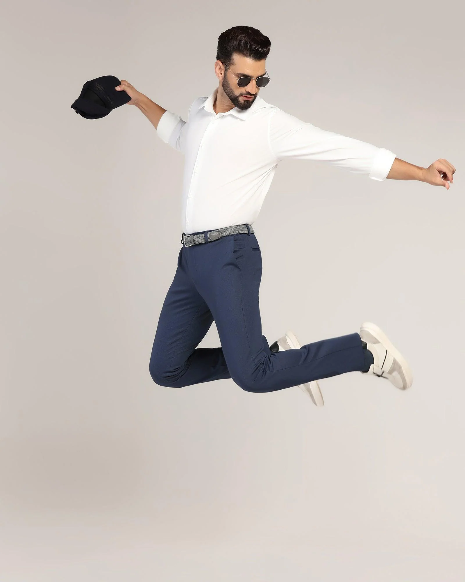 TechPro Super Slim Phoenix Formal Navy Textured Trouser - Meteor - Image 7