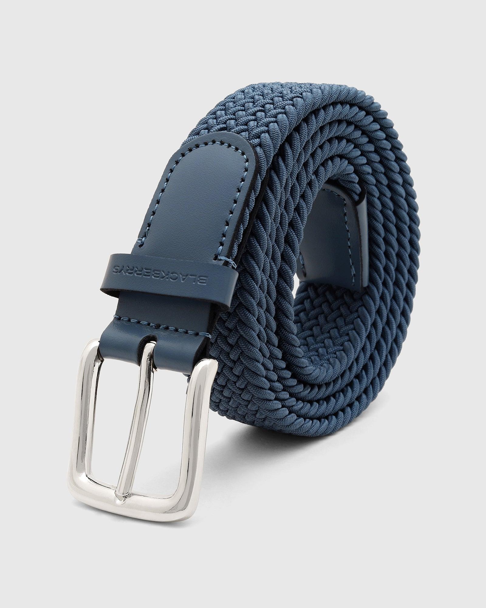 Stretchable Blue Textured Belt - Salyer - Image 4