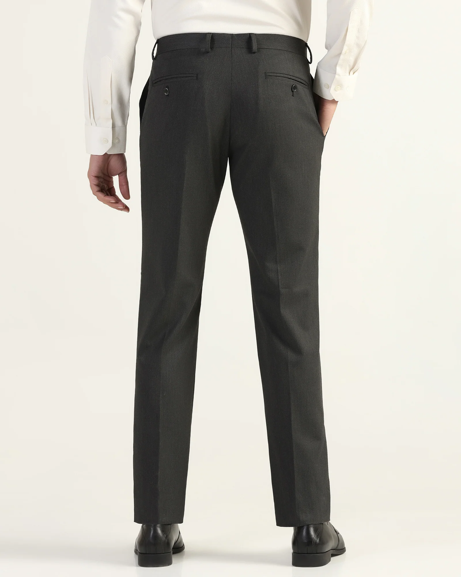 Temp Tech Slim Comfort B-95 Formal Black Textured Trouser - Iceberg - Image 2