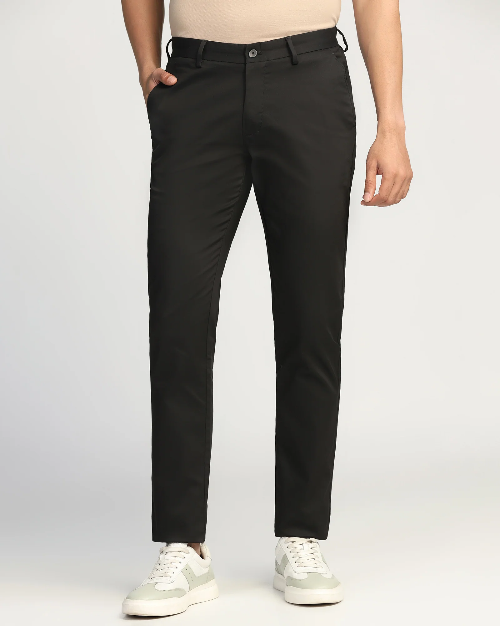 Temp Tech Slim Fit B-91 Casual Black Solid Khakis - Peter - Image 3