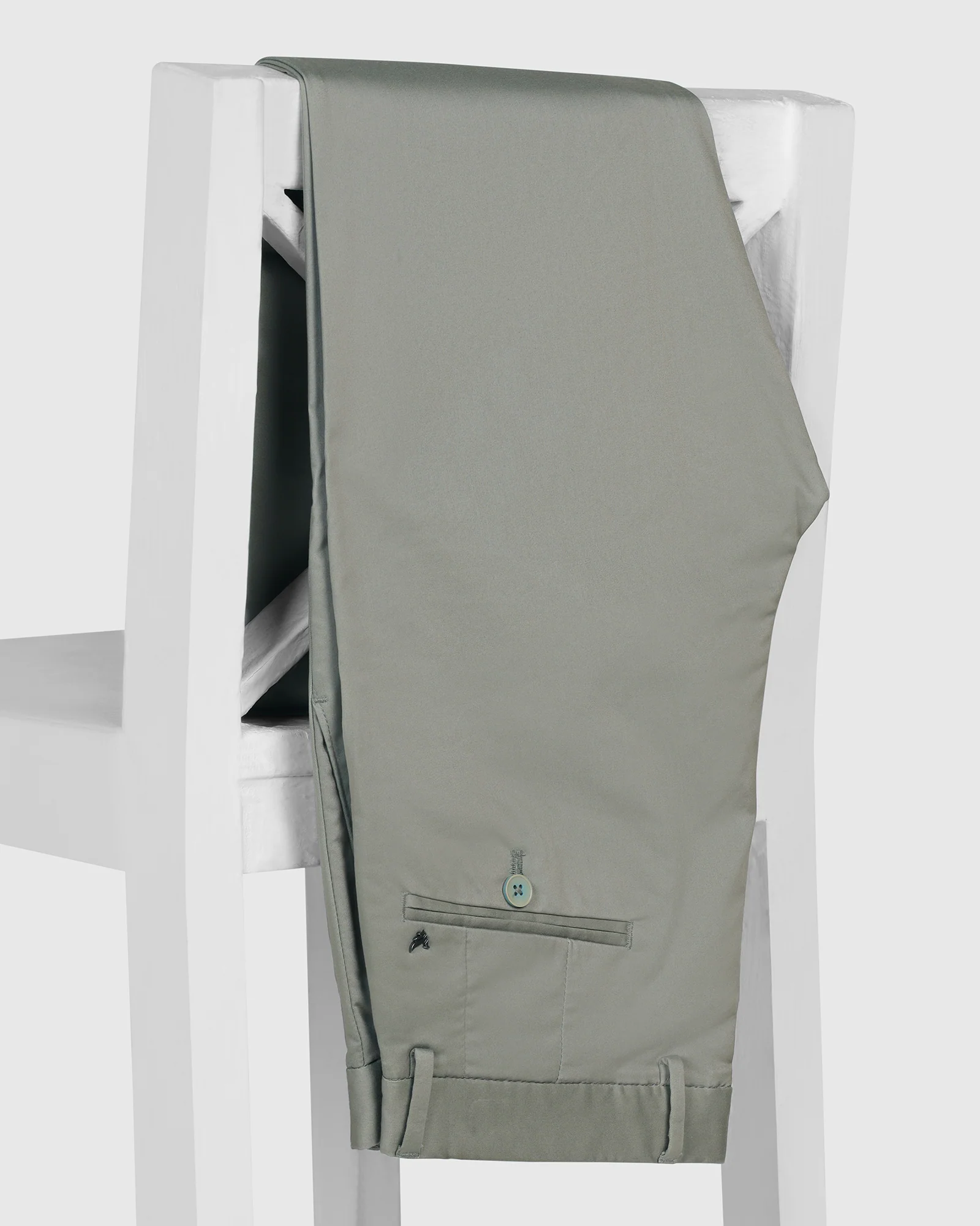 Temp Tech Slim Fit B-91 Casual Light Olive Solid Khakis - Peter - Image 5