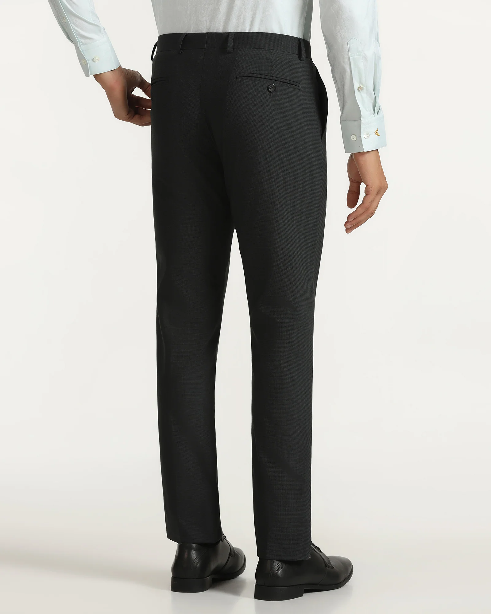 Temp Tech Slim Fit B-91 Formal Black Textured Trouser - Nexon - Image 2