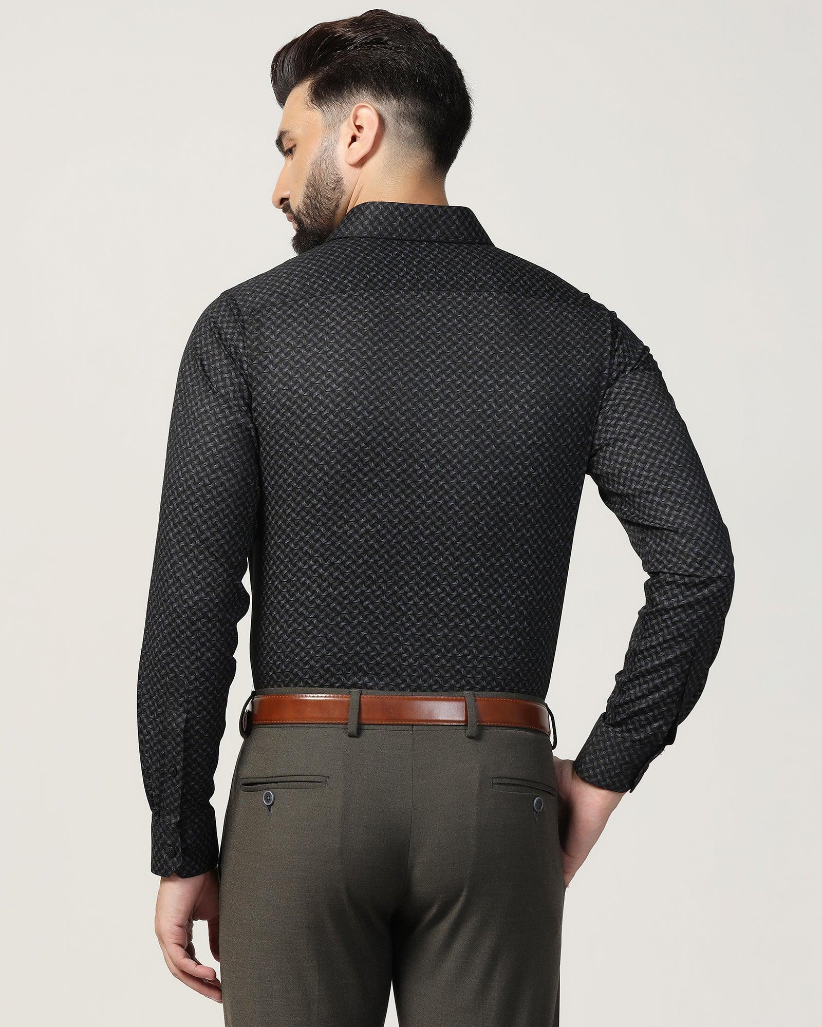 Temp Tech Formal Black Printed Shirt - Mateo - Image 2