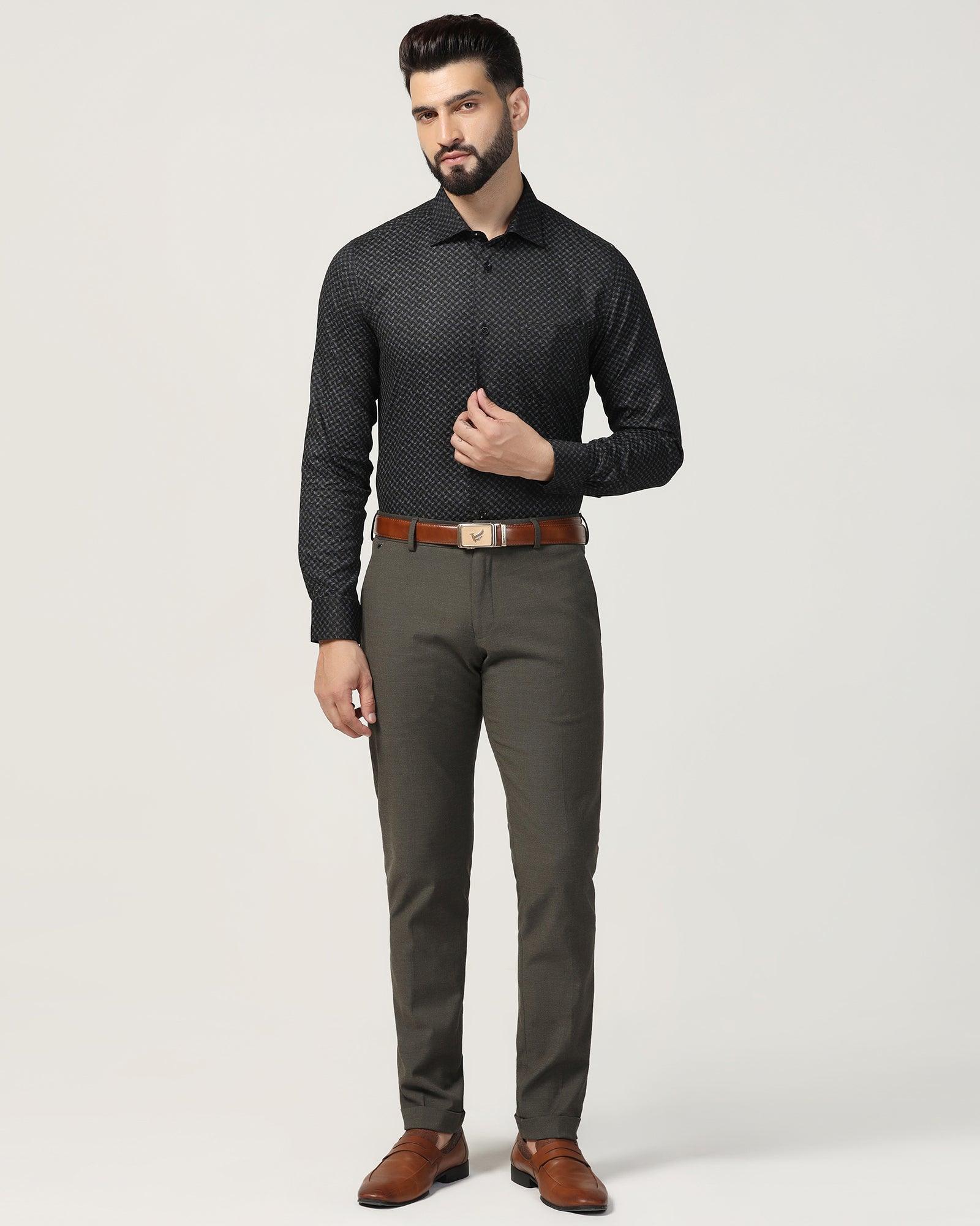 Temp Tech Formal Black Printed Shirt - Mateo - Image 3