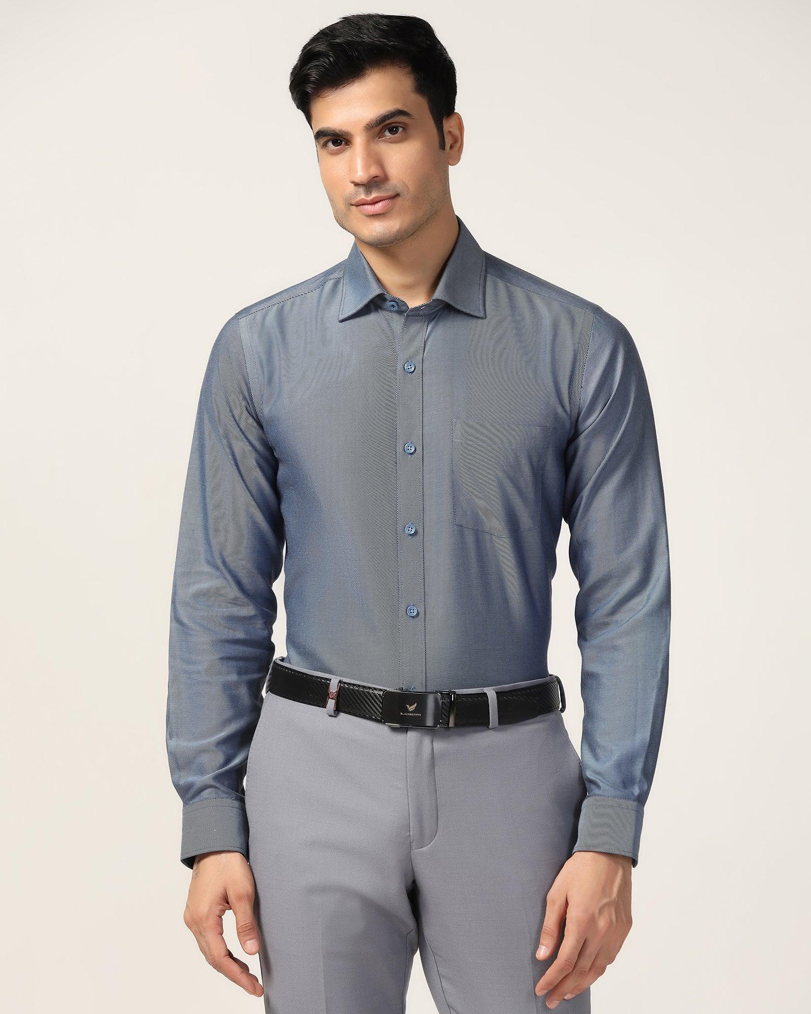 Temp Tech Formal Mid Blue Solid Shirt - Antony - Image 7