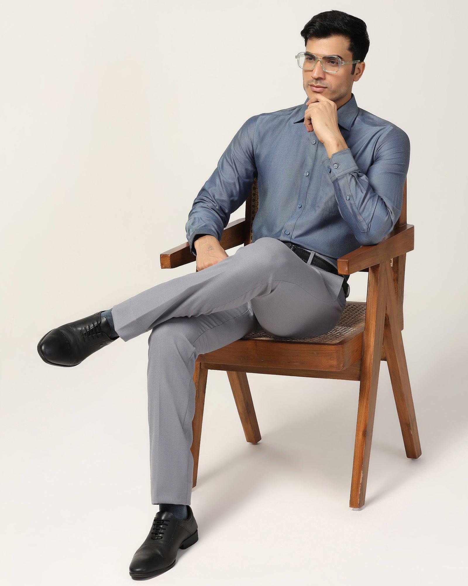 Temp Tech Formal Mid Blue Solid Shirt - Antony - Image 8