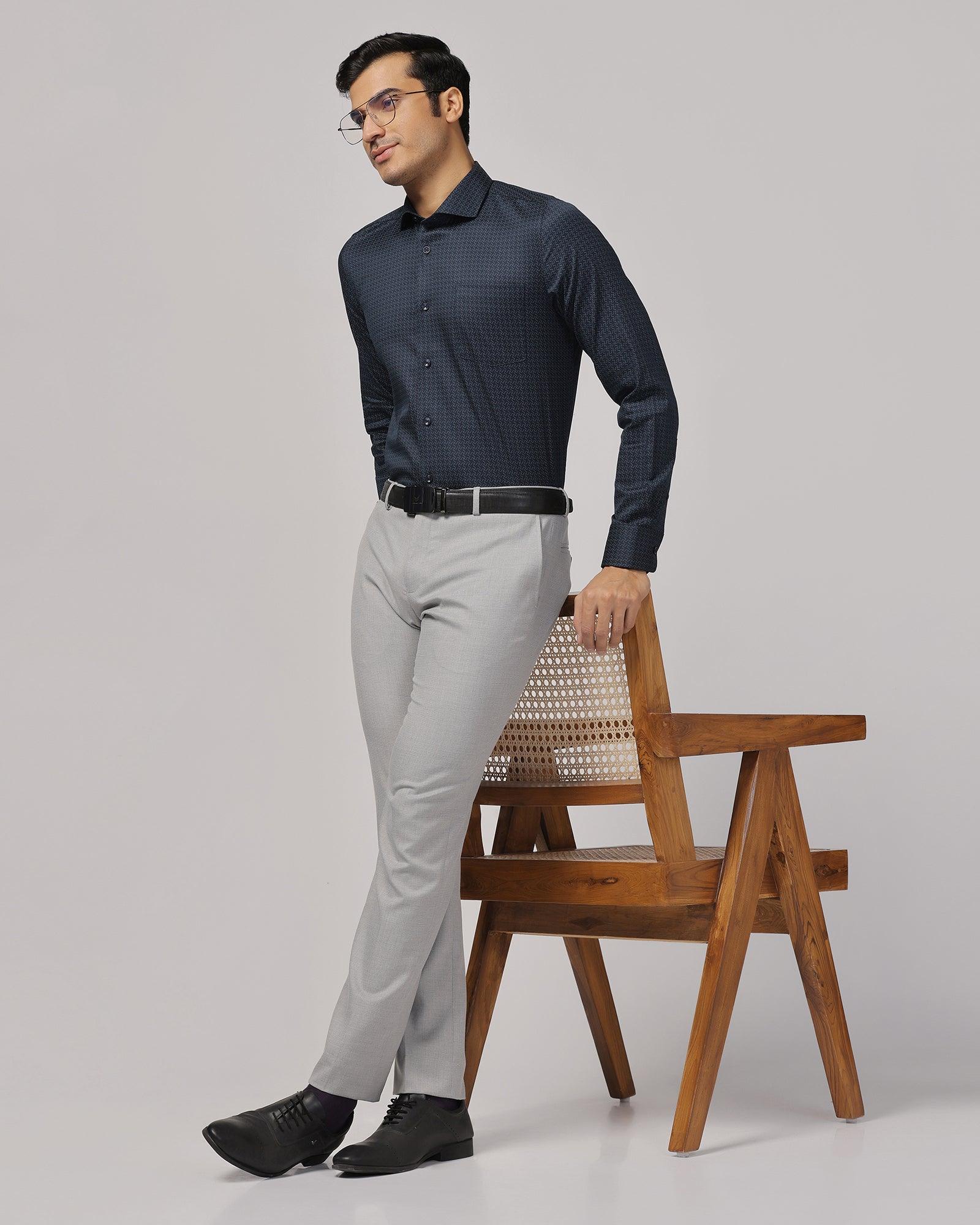 Temp Tech Formal Navy Printed Shirt - Rafael - Image 7