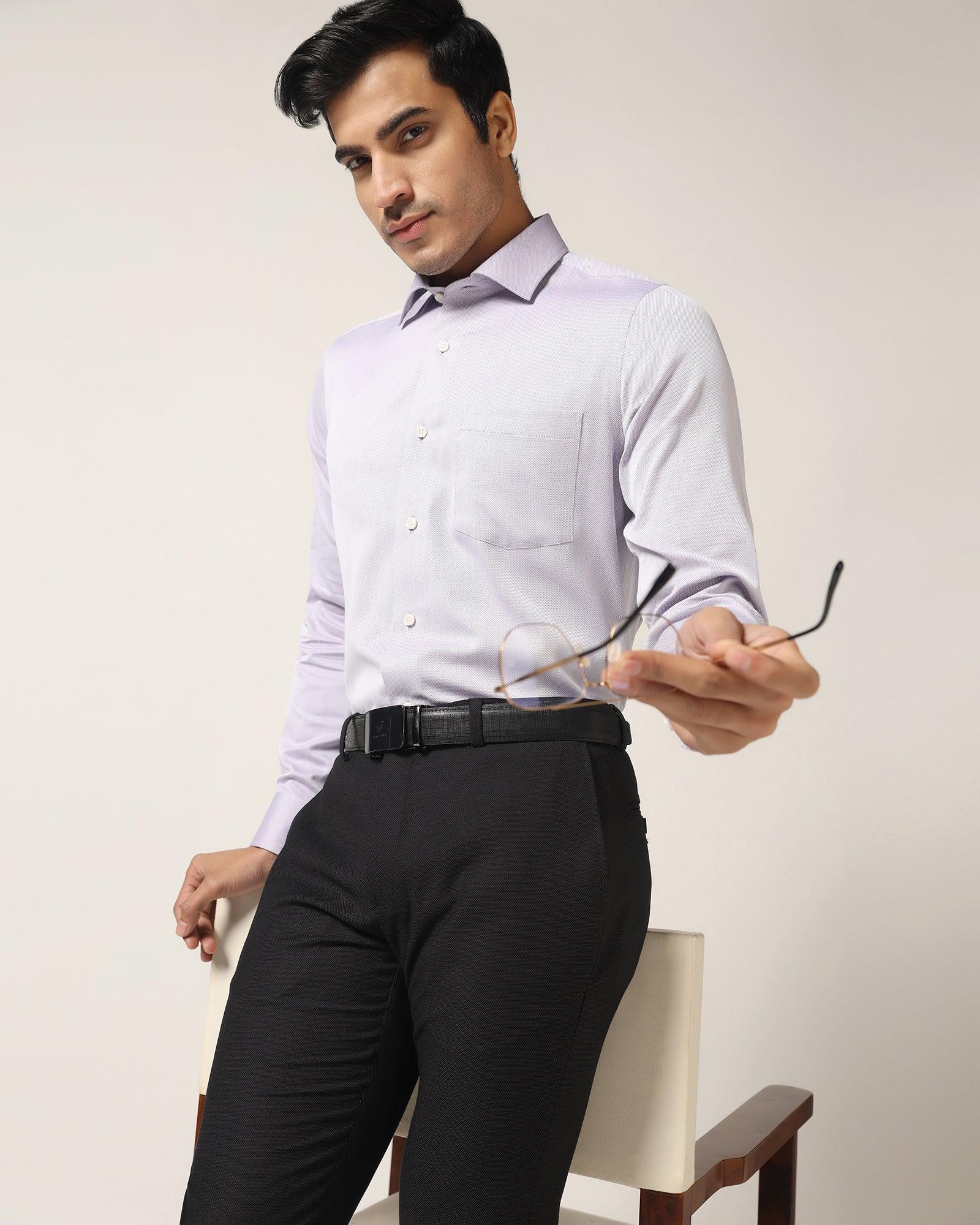 Temp Tech Formal Purple Textured Shirt - Shalom - Image 7