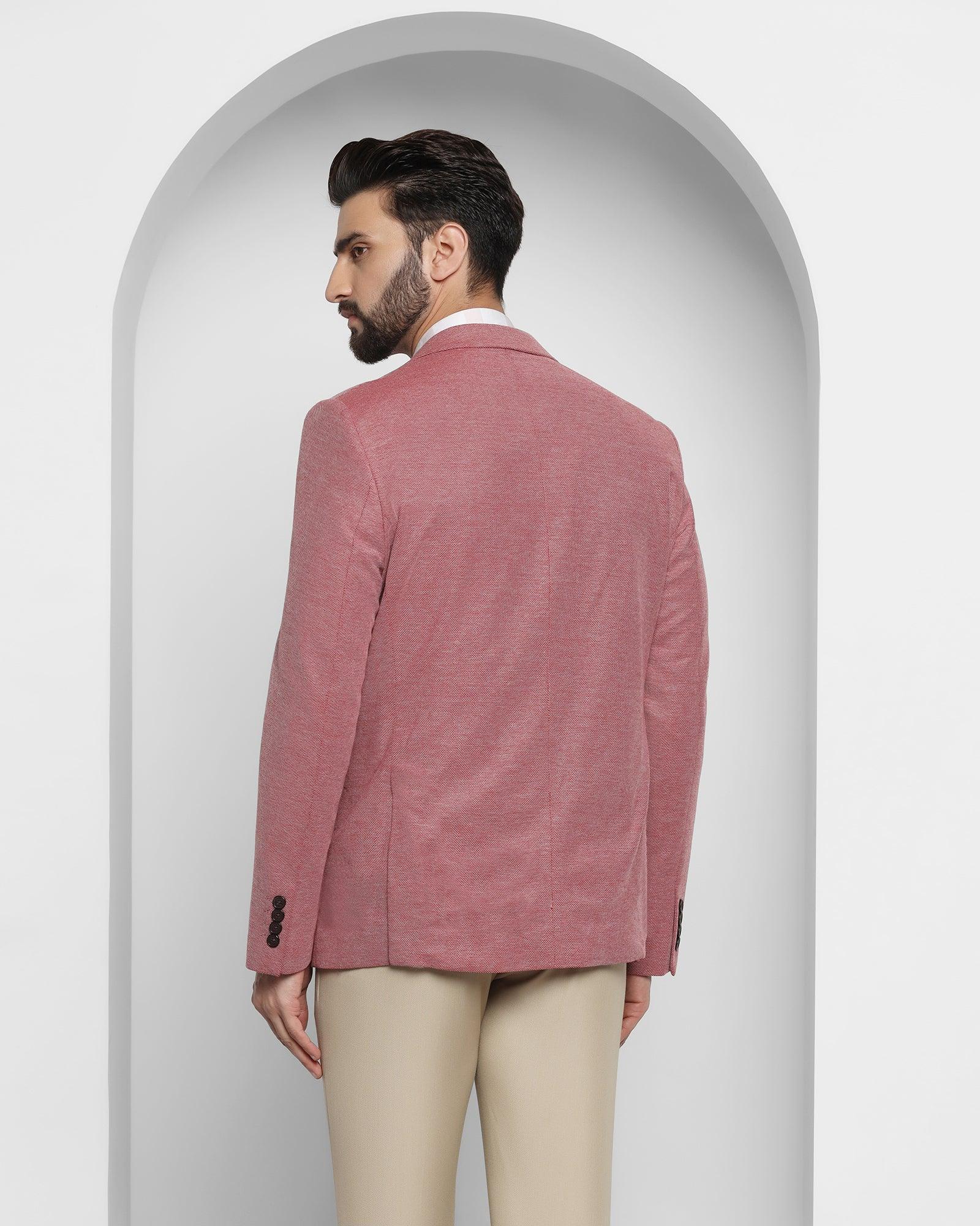 Casual Red Textured Blazer - Kylo - Image 2