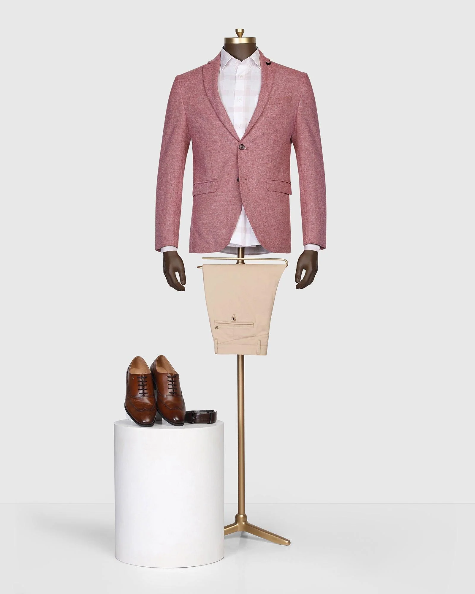 Casual Red Textured Blazer - Kylo - Image 8