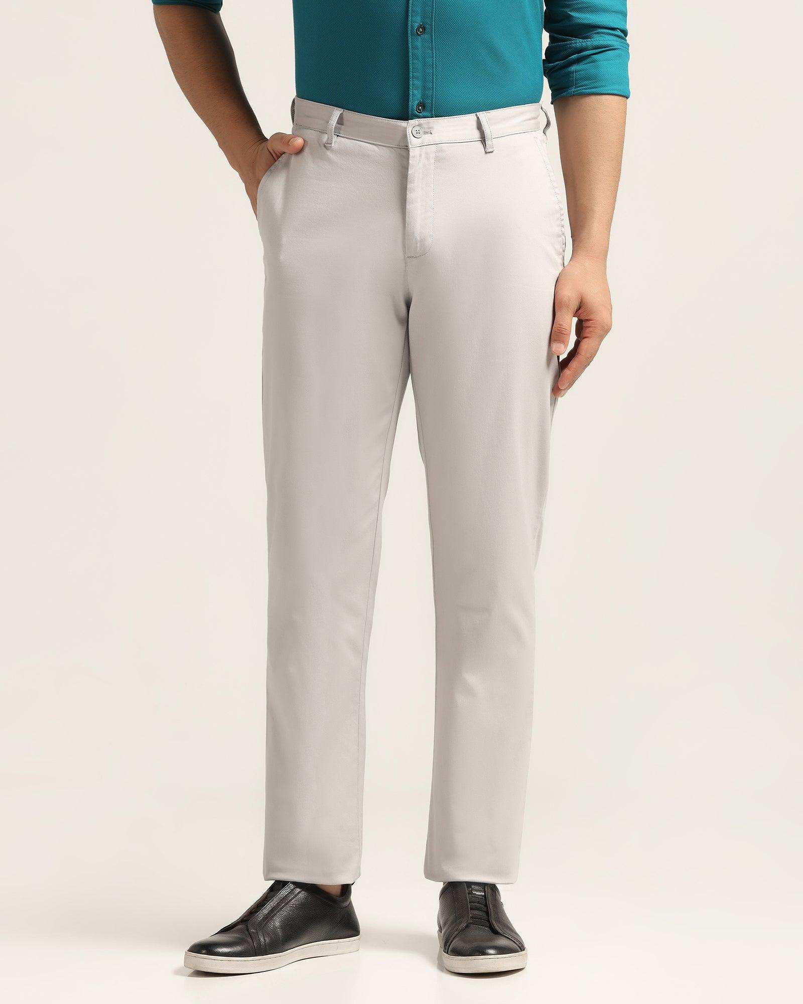 Straight B-90 Casual Grey Textured Khakis - Kros - Image 3