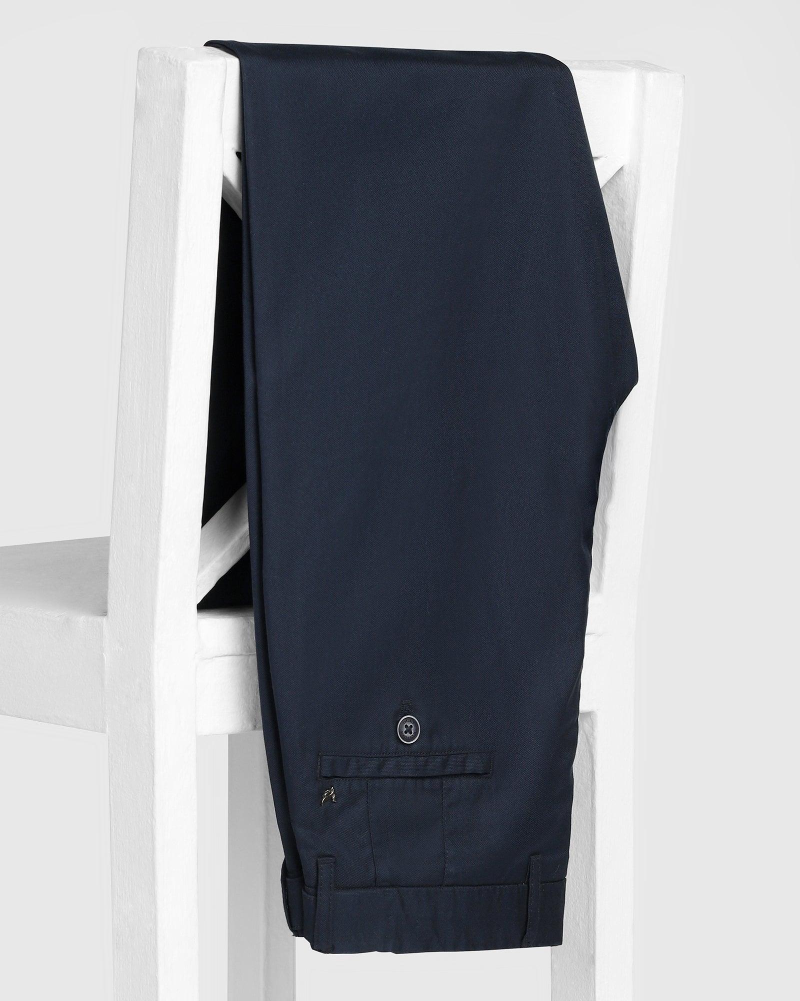 Slim Comfort B-95 Casual Navy Textured Khakis - Jeny - Image 5