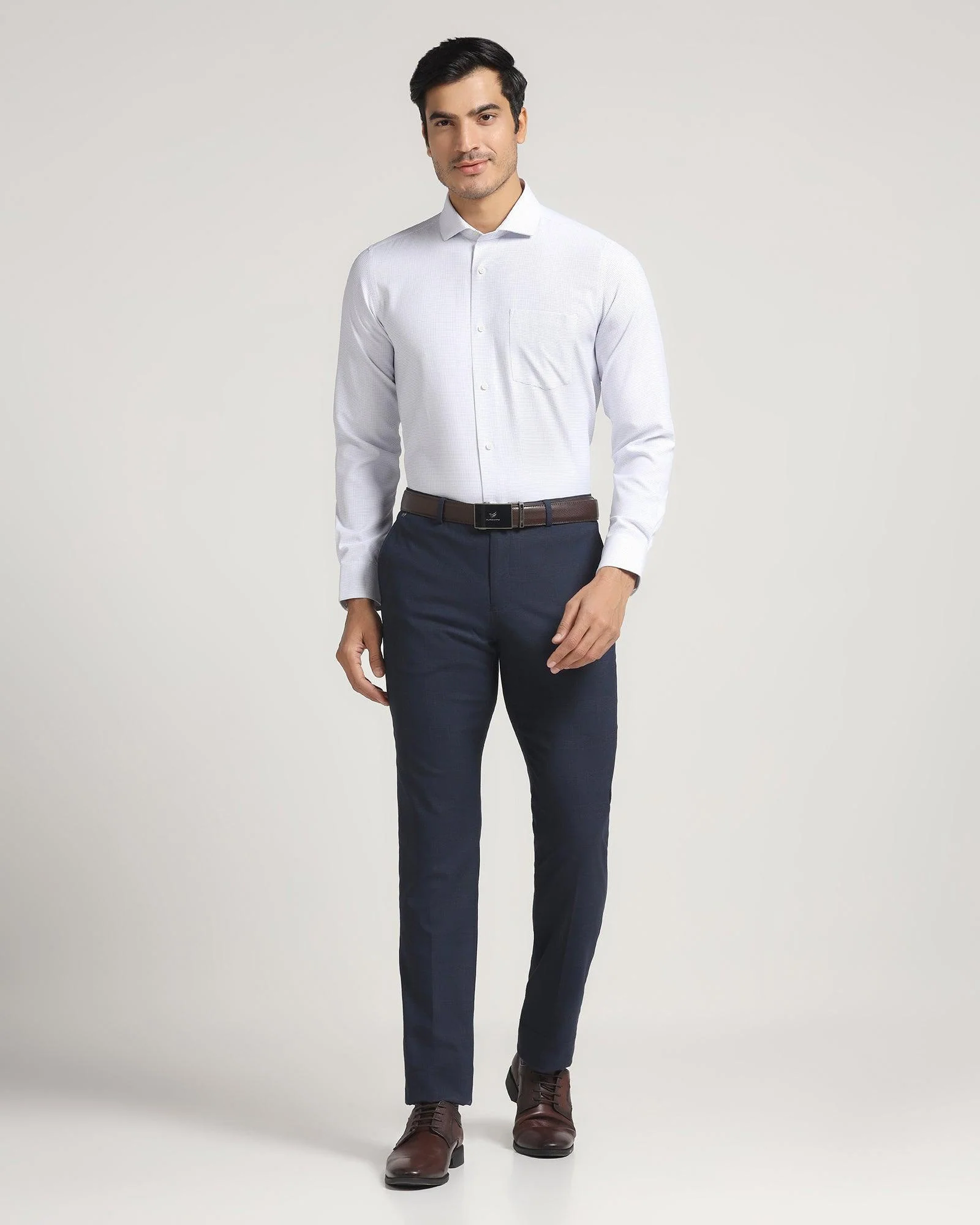 Non Iron Formal Blue Textured Shirt - Daze - Image 3