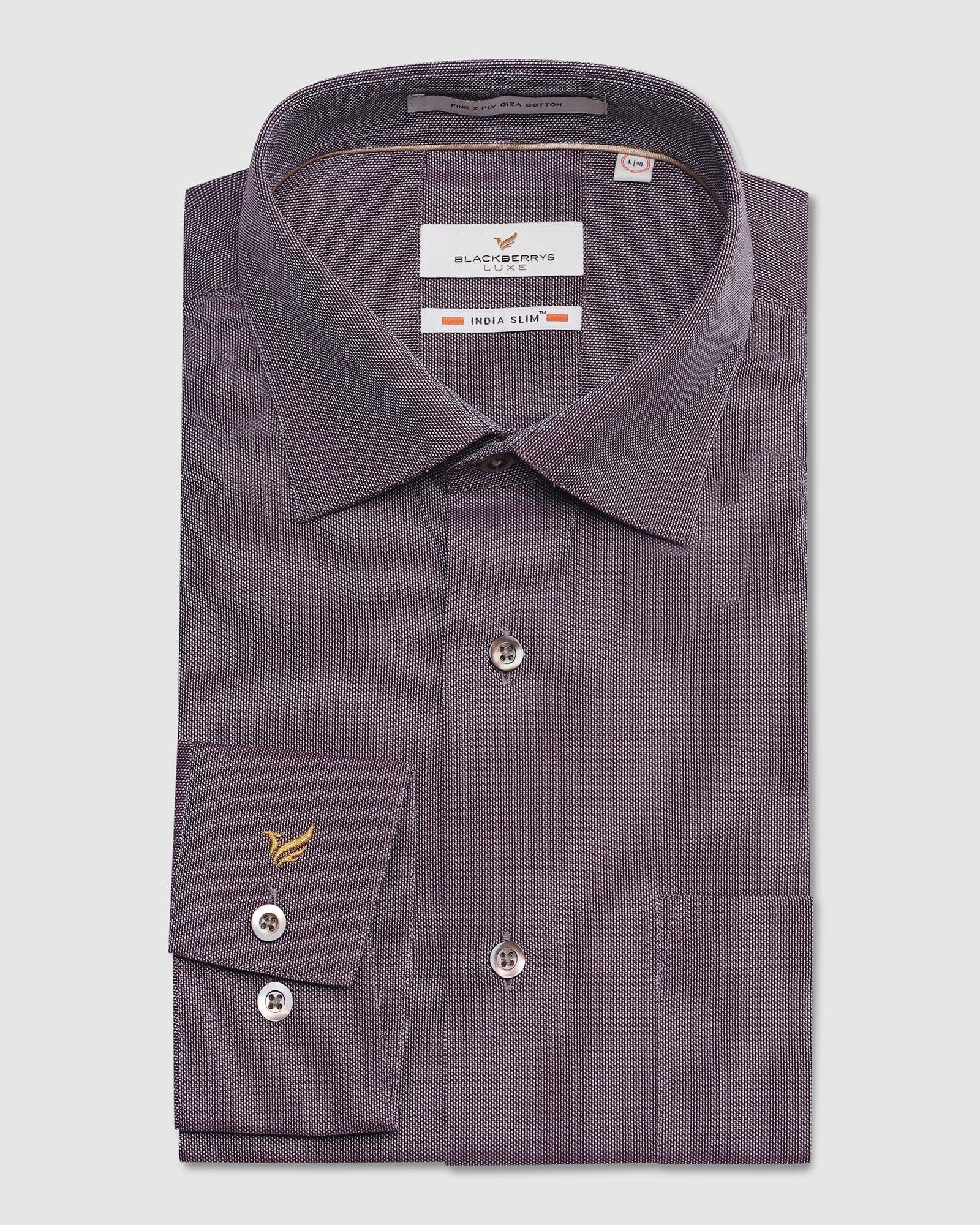 Luxe Formal Maroon Textured Shirt - Rolson - Image 5