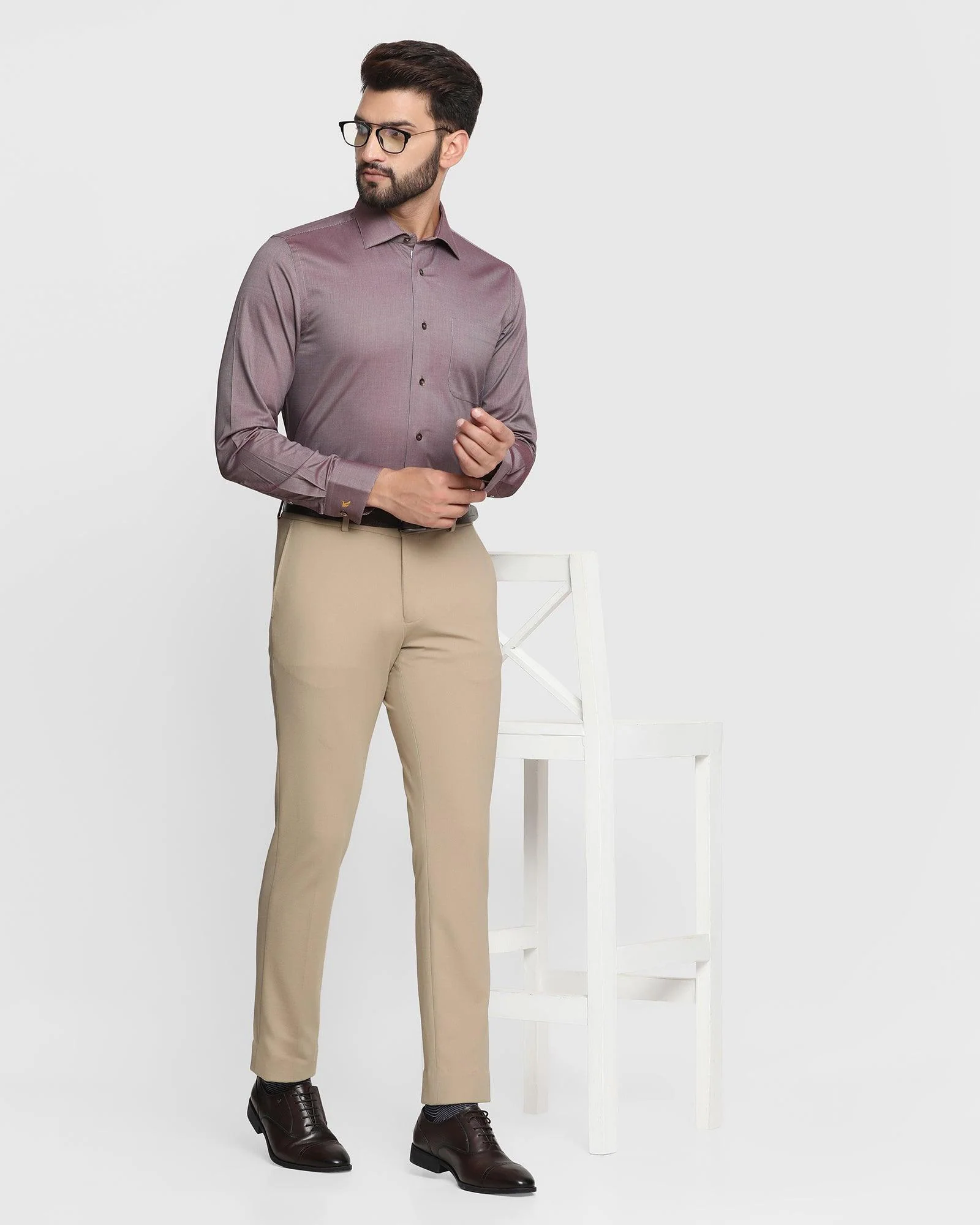 Luxe Formal Maroon Textured Shirt - Rolson - Image 7