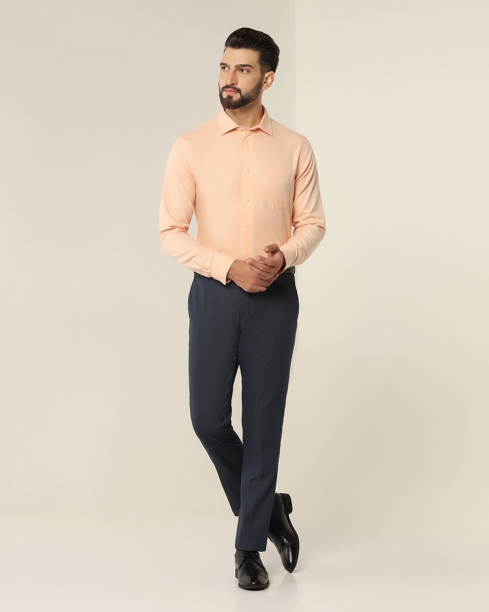 Non Iron Formal Peach Textured Shirt - Dofon - Image 3
