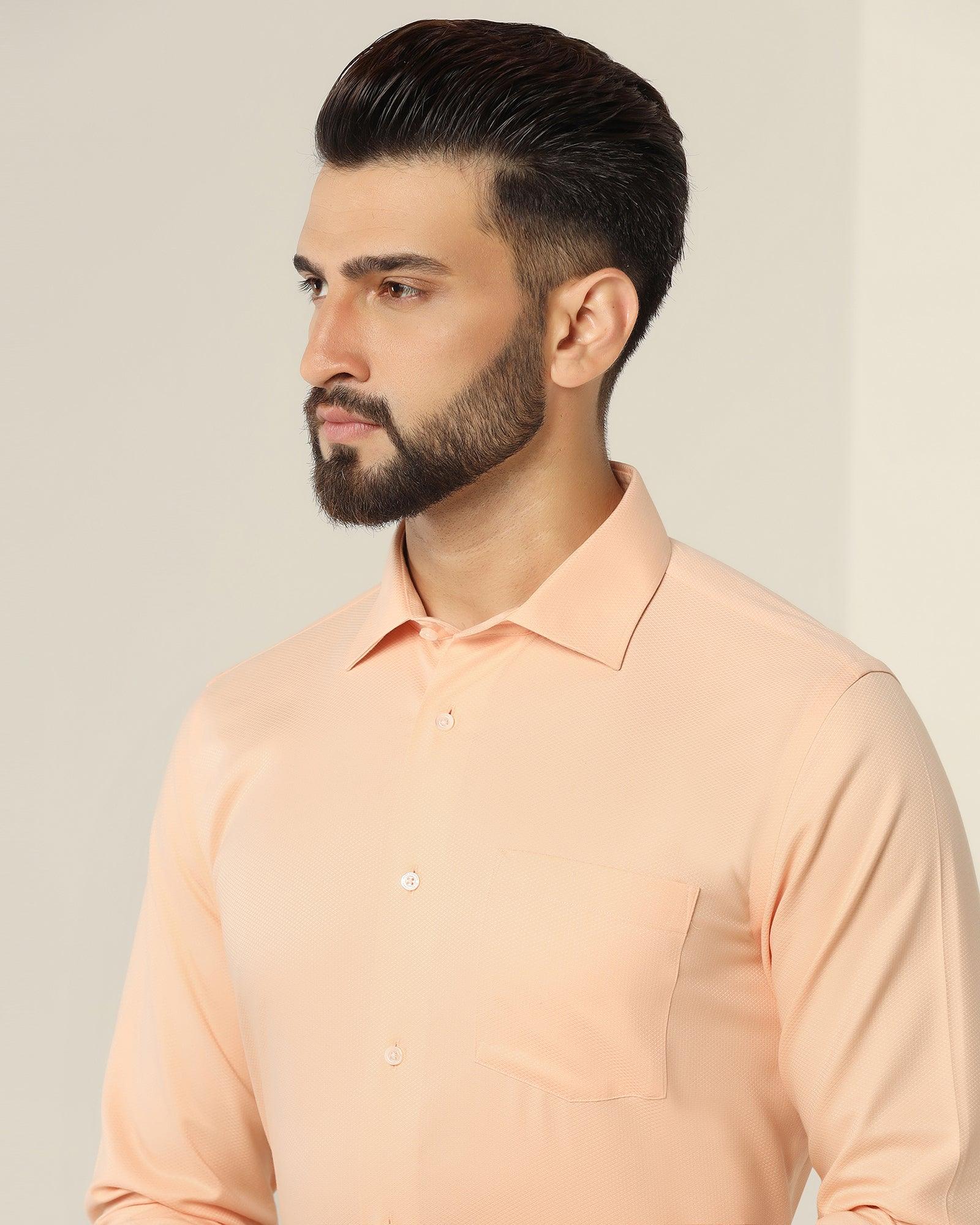 Non Iron Formal Peach Textured Shirt - Dofon - Image 4