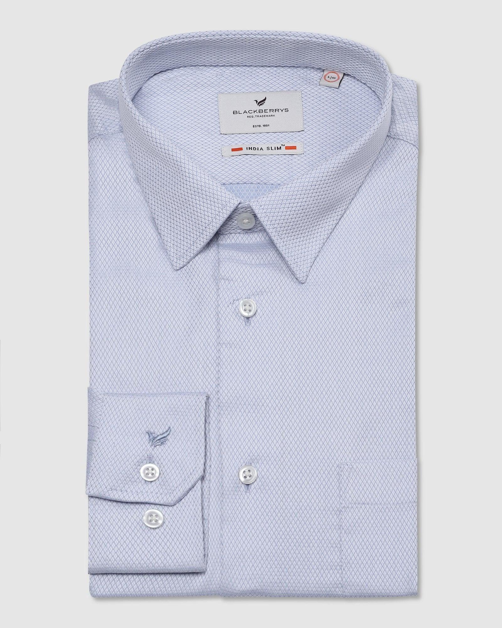 Must Haves Formal Sky Blue Textured Shirt - Samuel - Image 5