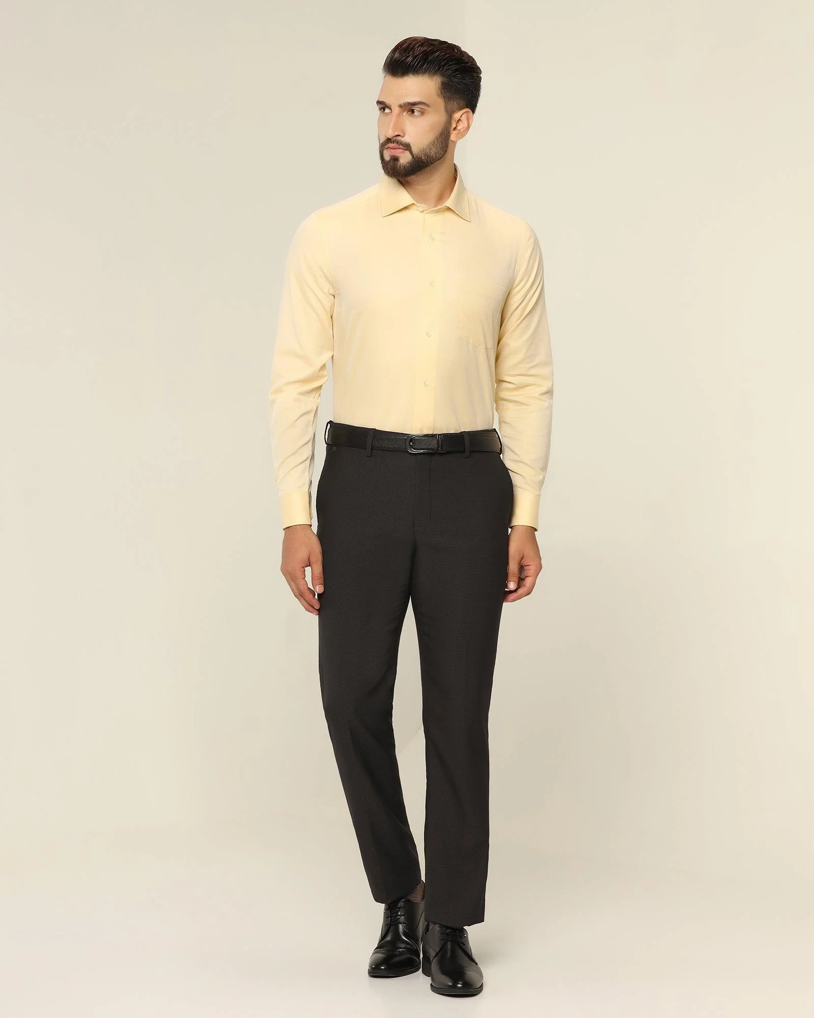 Temp Tech Formal Yellow Textured Shirt - Pound - Image 3