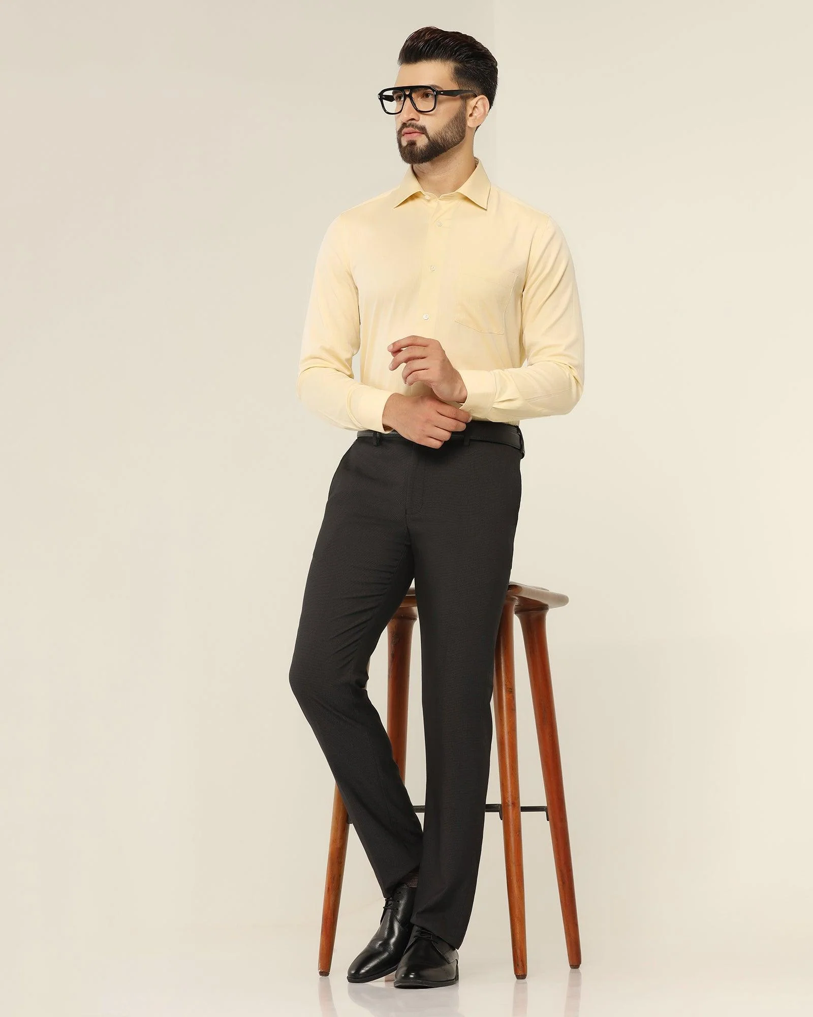 Temp Tech Formal Yellow Textured Shirt - Pound - Image 6