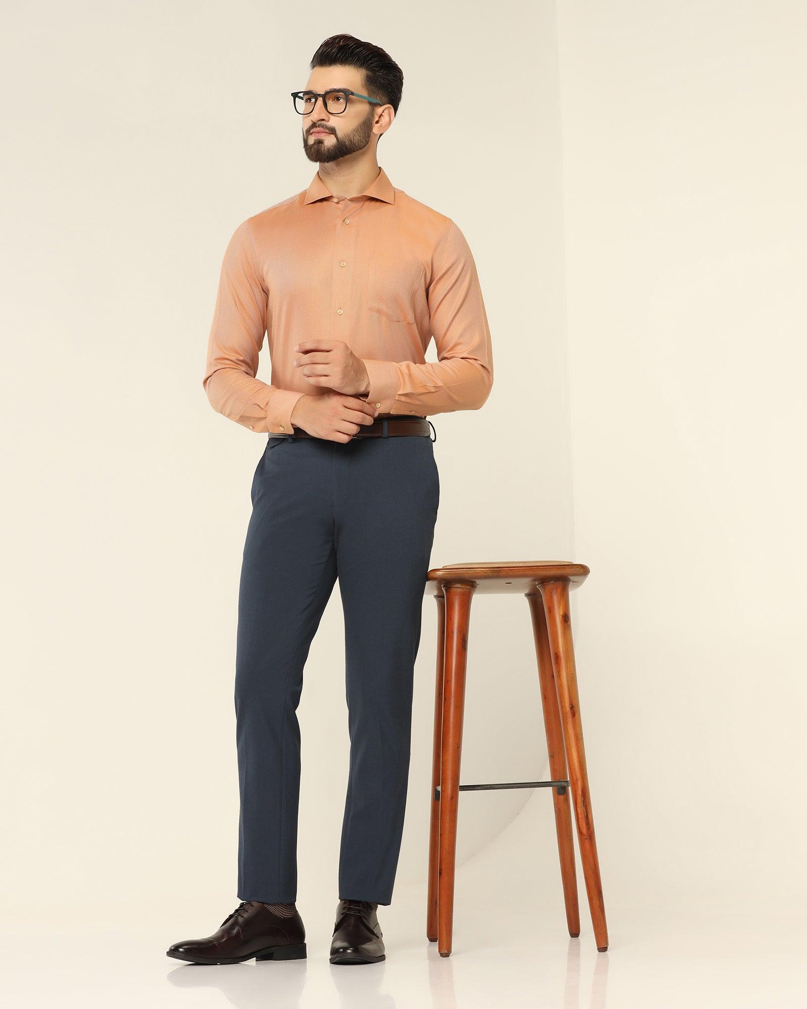 Formal Yellow Textured Shirt - Quint - Image 6