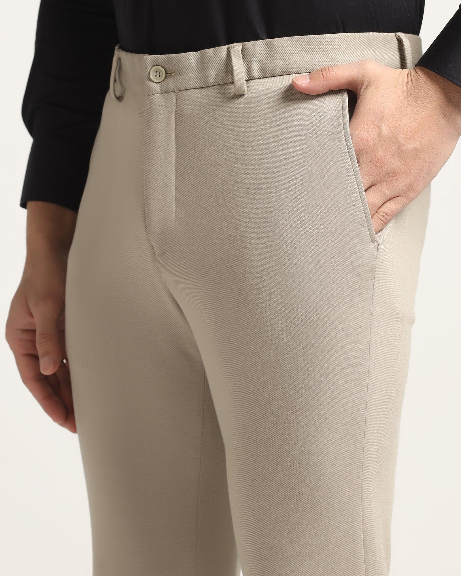 Slim Comfort B-95 Formal Beige Textured Trouser - Easter - Image 4