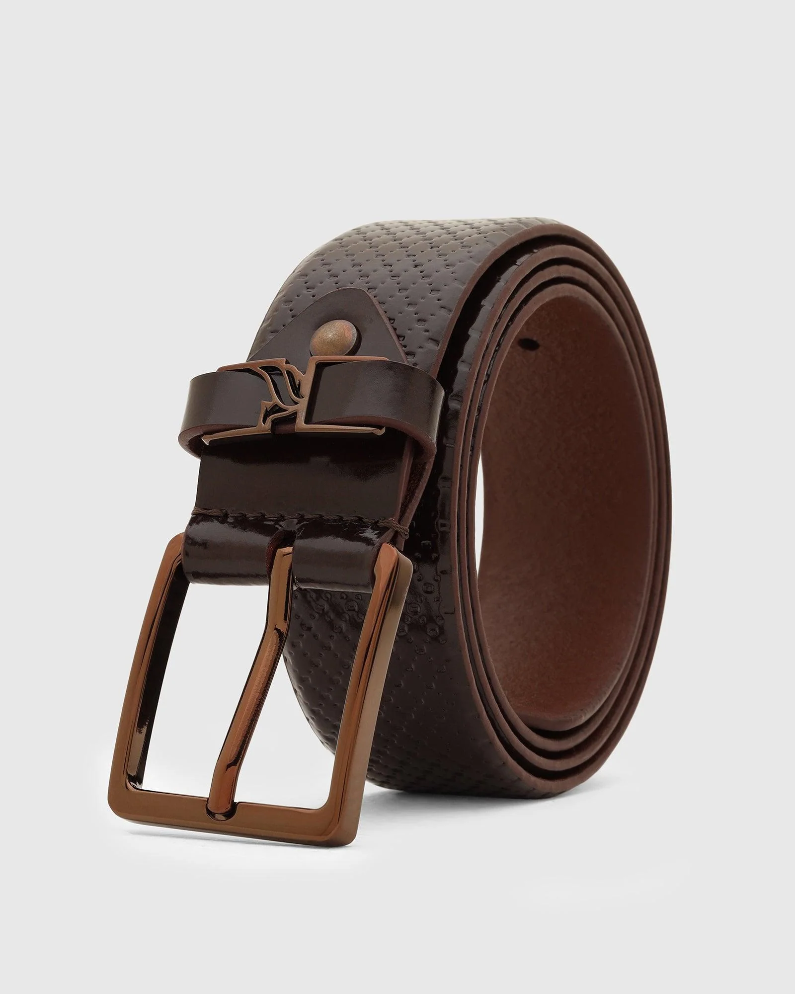 Leather Wine Textured Belt - Tarak - Image 4