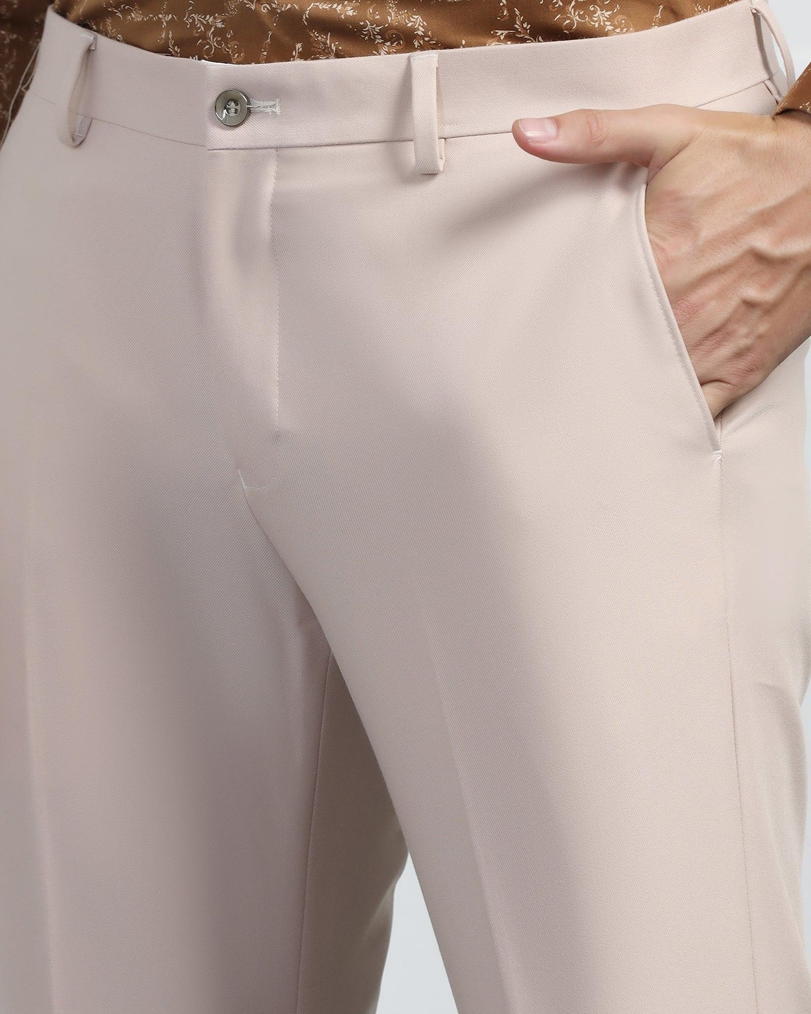 Three Piece Beige Solid Formal Suit - Randle - Image 5