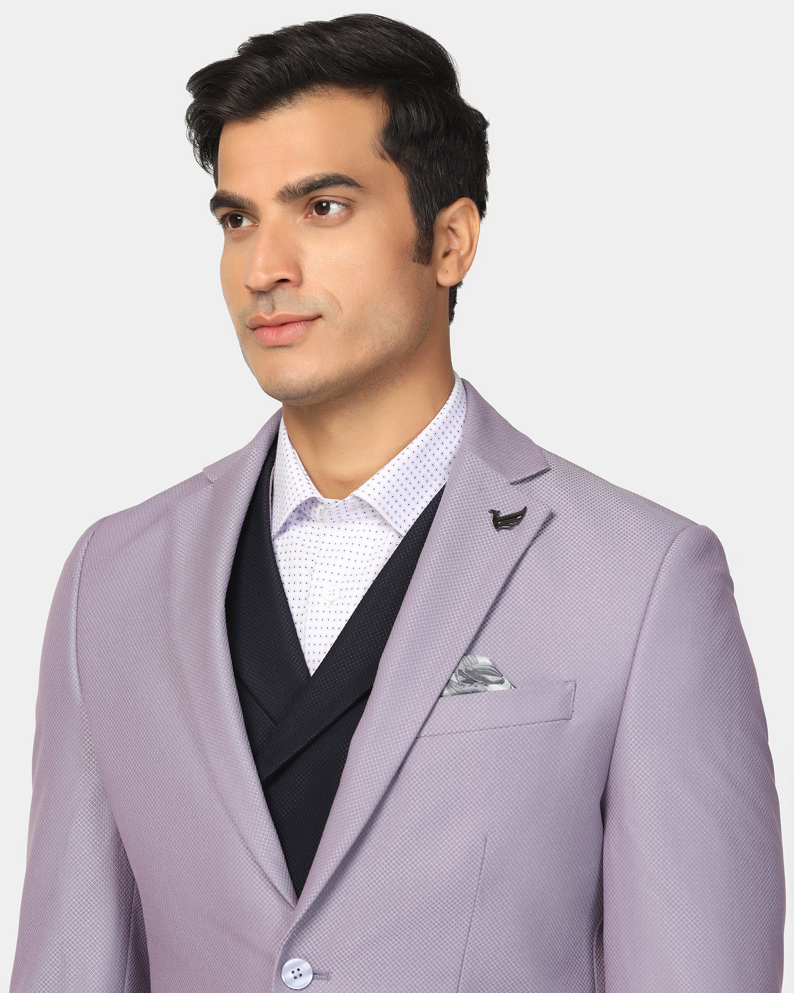 Three Piece Lavender Textured Formal Suit - Ronnie - Image 4