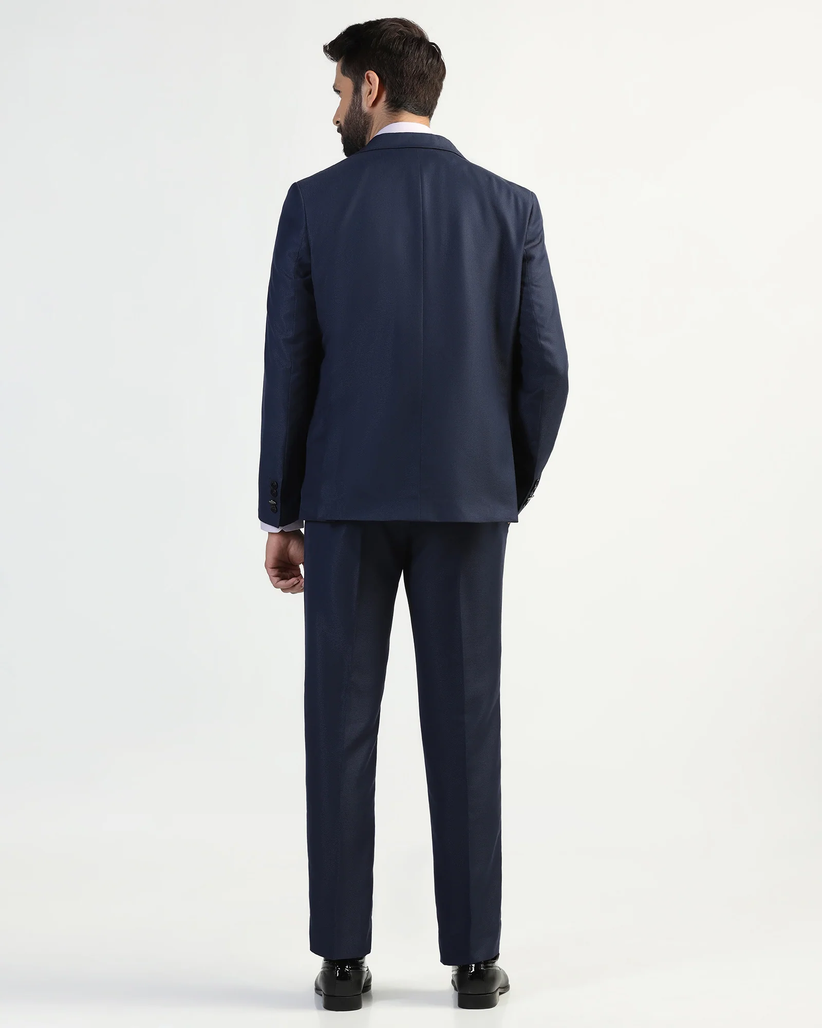 Three Piece Navy Textured Formal Suit - Helter - Image 2