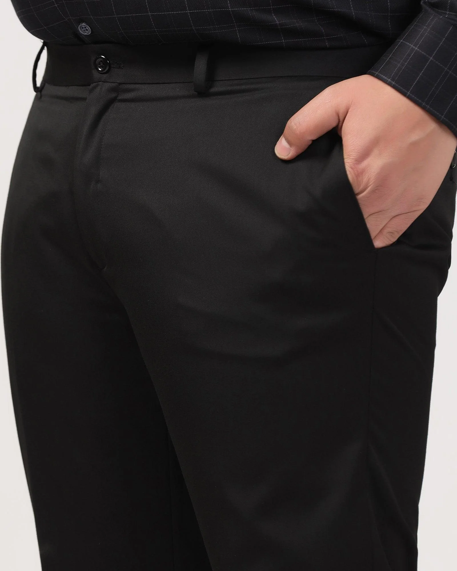 Must Haves Slim Comfort B-95 Formal Black Solid Trouser - Tisot - Image 10