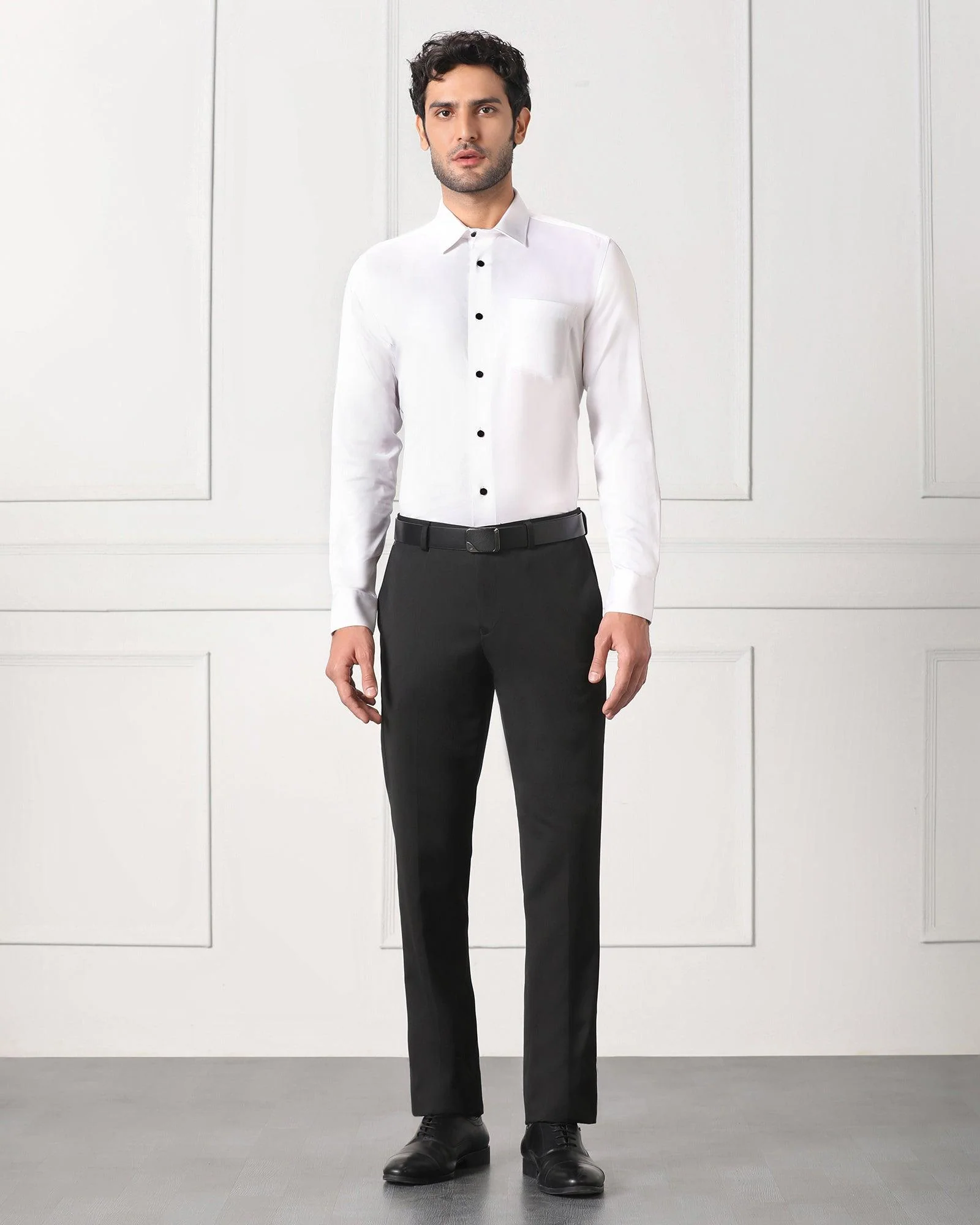 Must Haves Slim Comfort B-95 Formal Black Solid Trouser - Tisot - Image 3