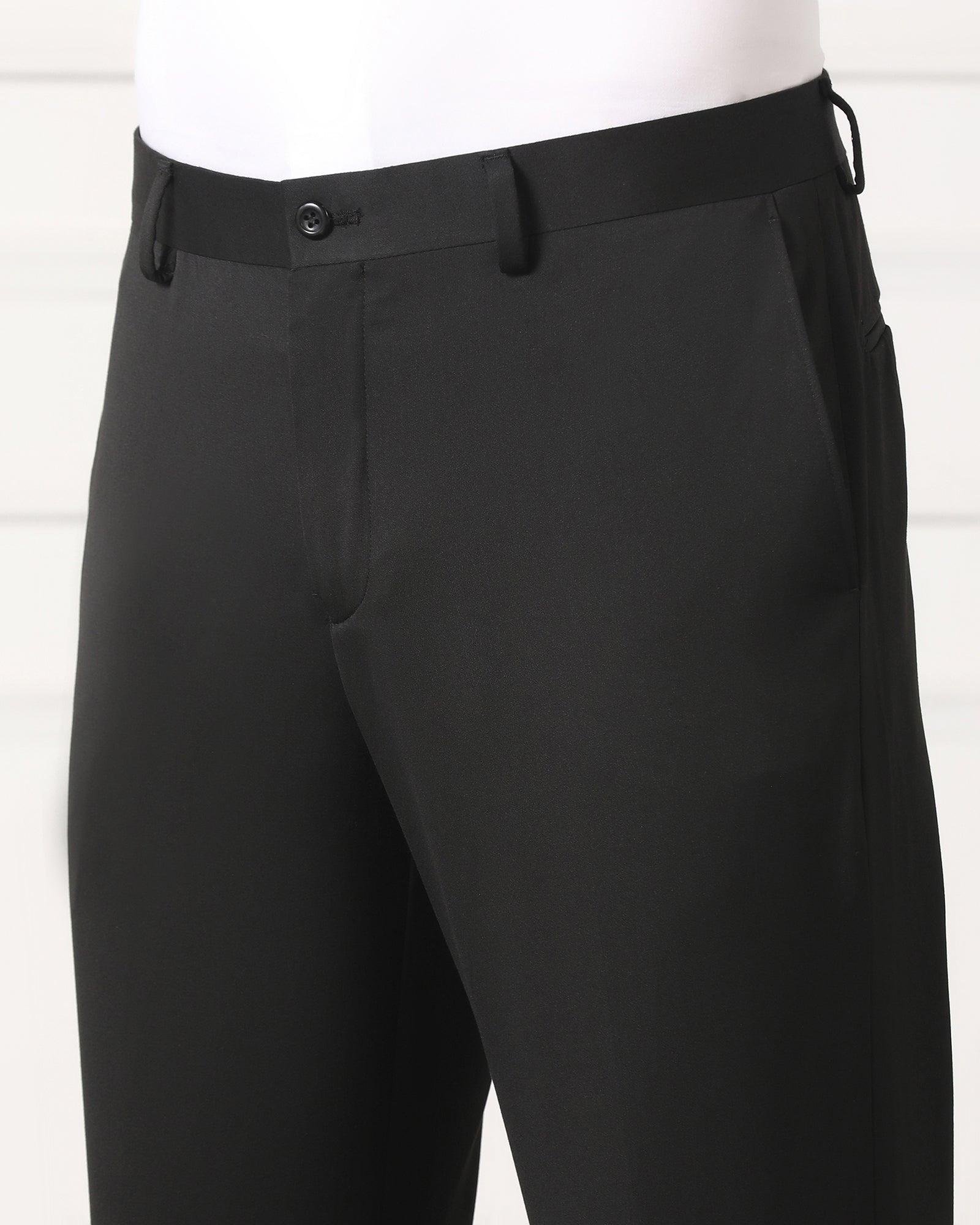 Must Haves Slim Comfort B-95 Formal Black Solid Trouser - Tisot - Image 4