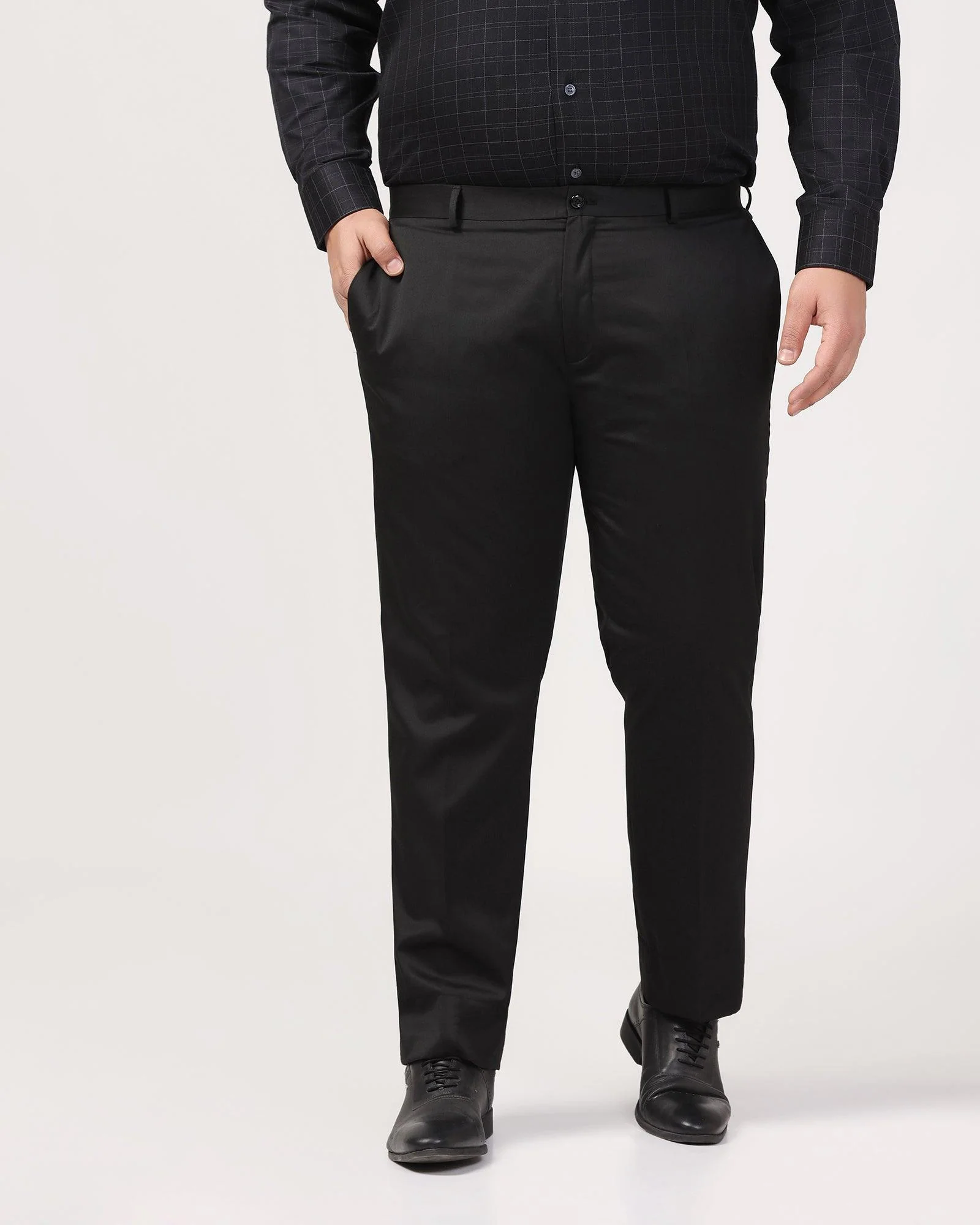 Must Haves Slim Comfort B-95 Formal Black Solid Trouser - Tisot - Image 7