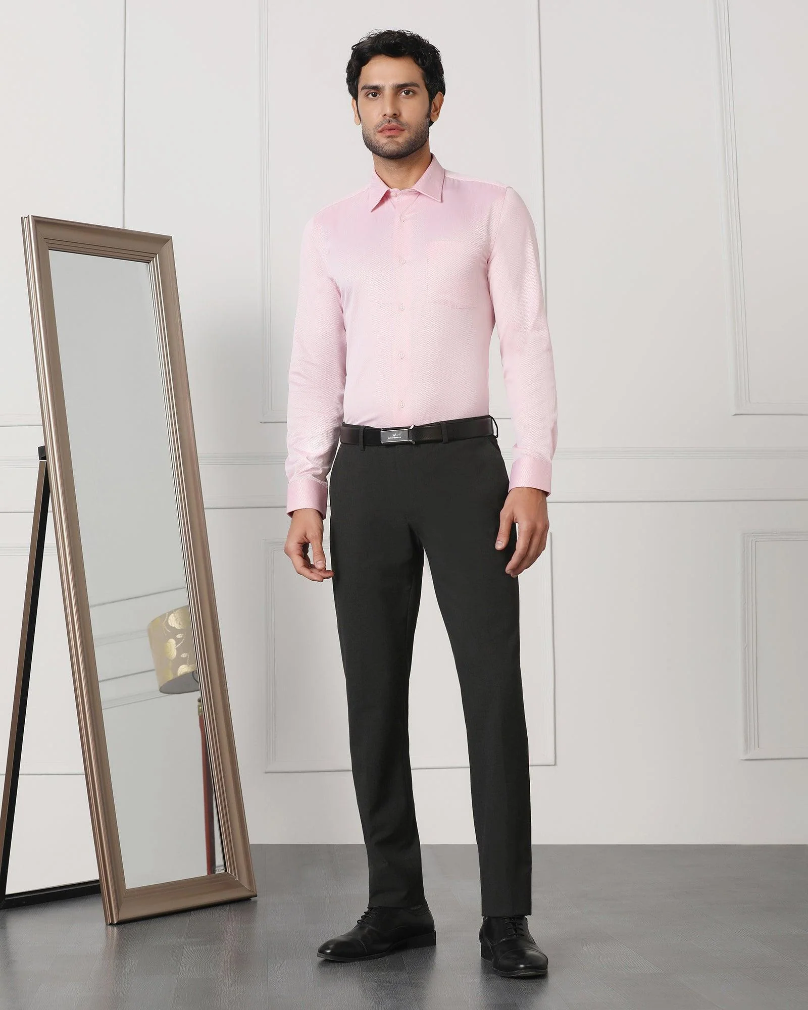 Must Haves Slim Fit B-91 Formal Charcoal Solid Trouser - Travis - Image 7