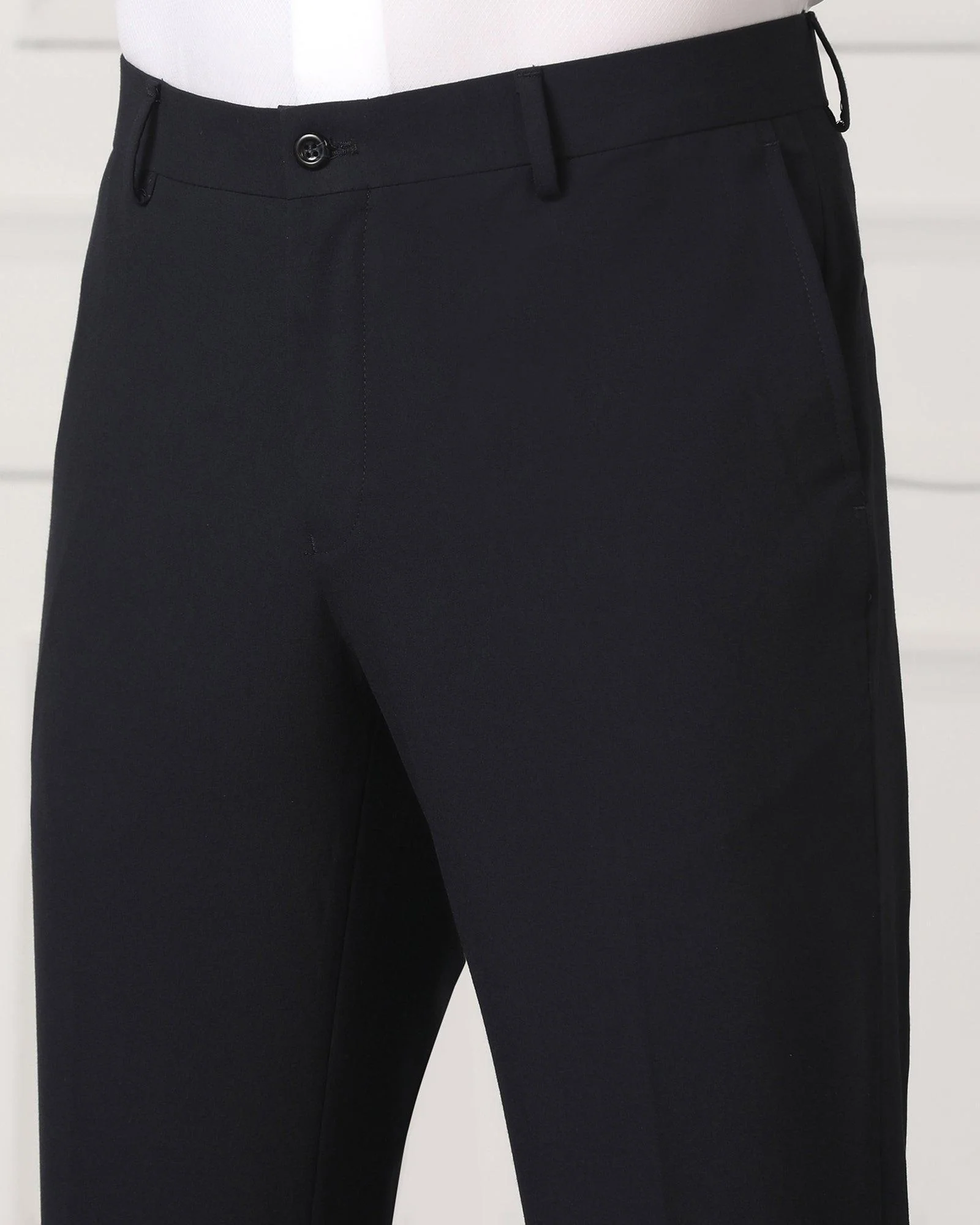 Must Haves Slim Fit B-91 Formal Navy Solid Trouser - Travis - Image 4